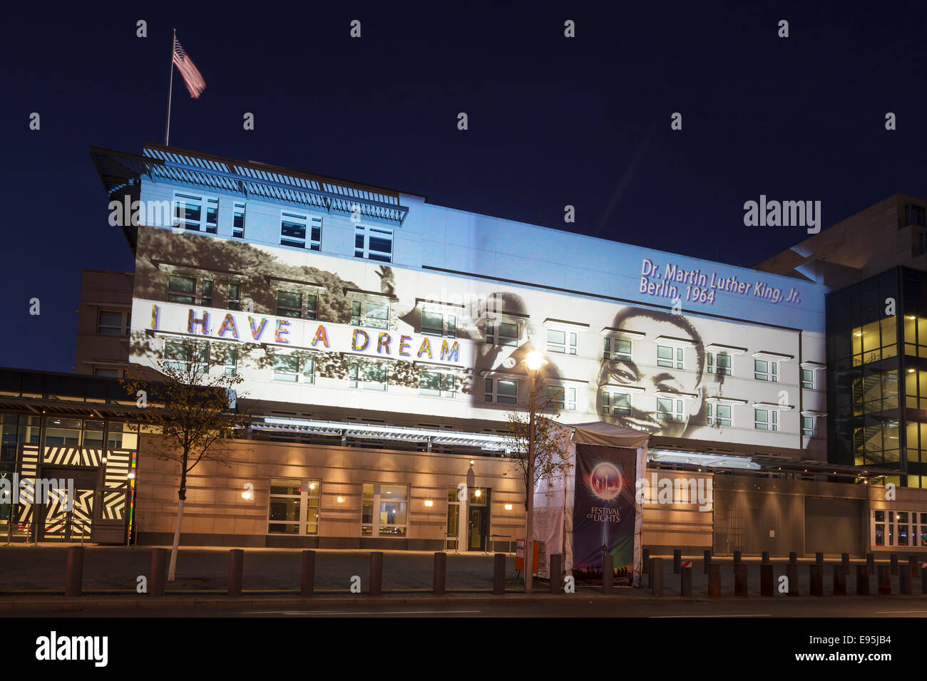Ambassade des États-Unis avec projection pour la Fête des Lumières 2014, Berlin, Allemagne Banque D'Images