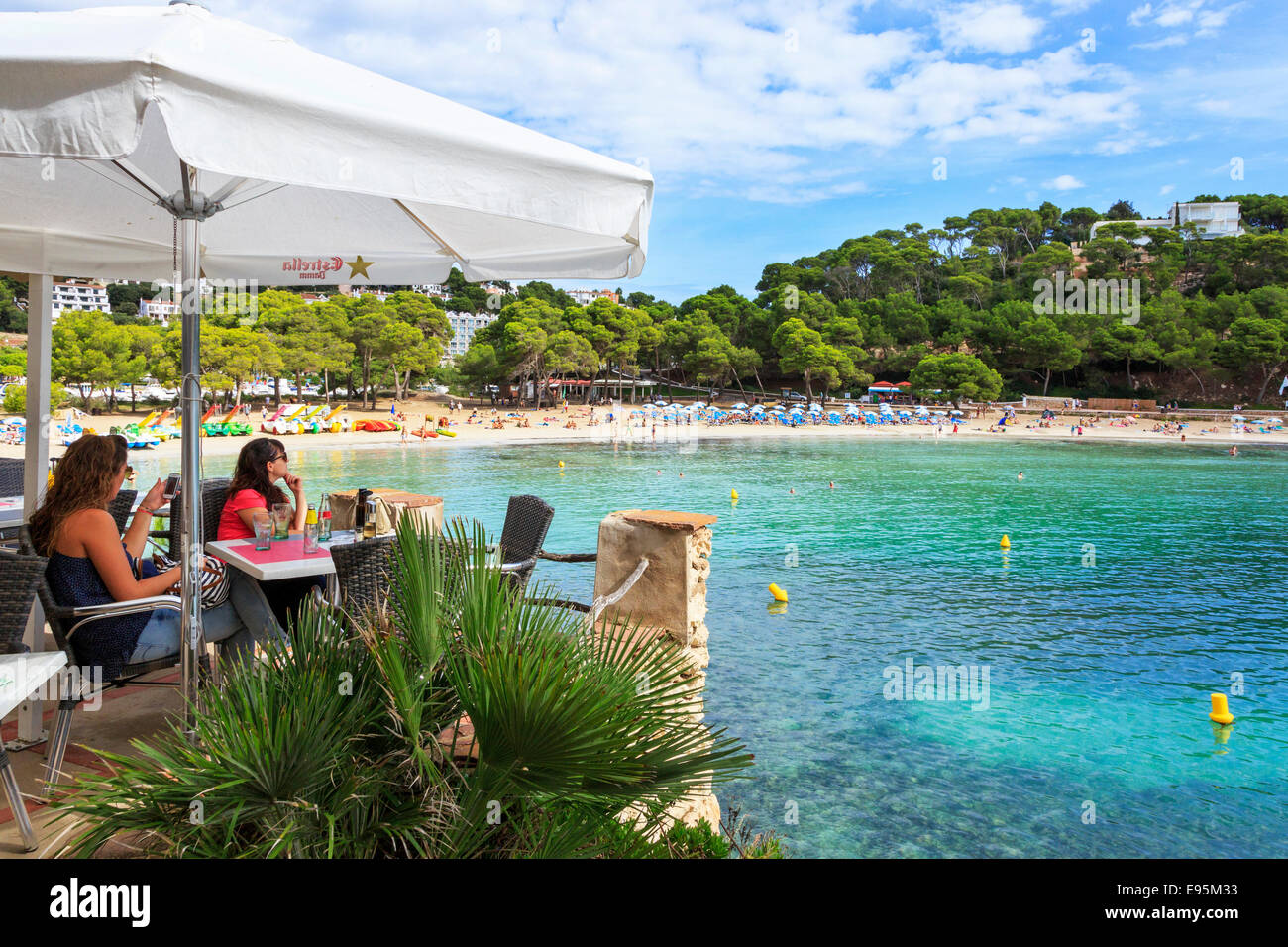 Plage de Cala Galdana, Minorque, Iles Baléares, Espagne Banque D'Images
