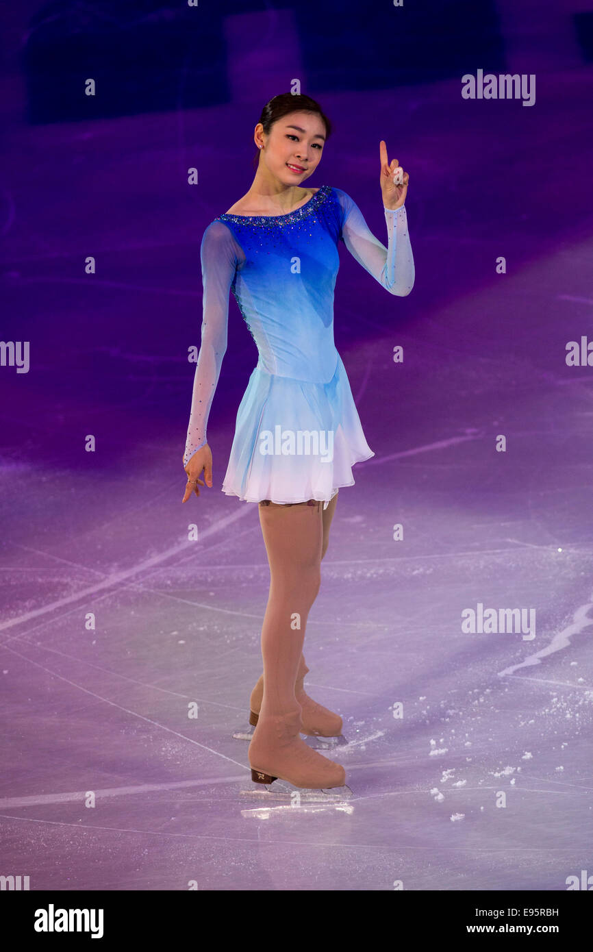 Yu-Na Kim (KOR) spectacle dans l'exposition Gala de patinage artistique aux Jeux Olympiques d'hiver de Sotchi en 2014, Banque D'Images