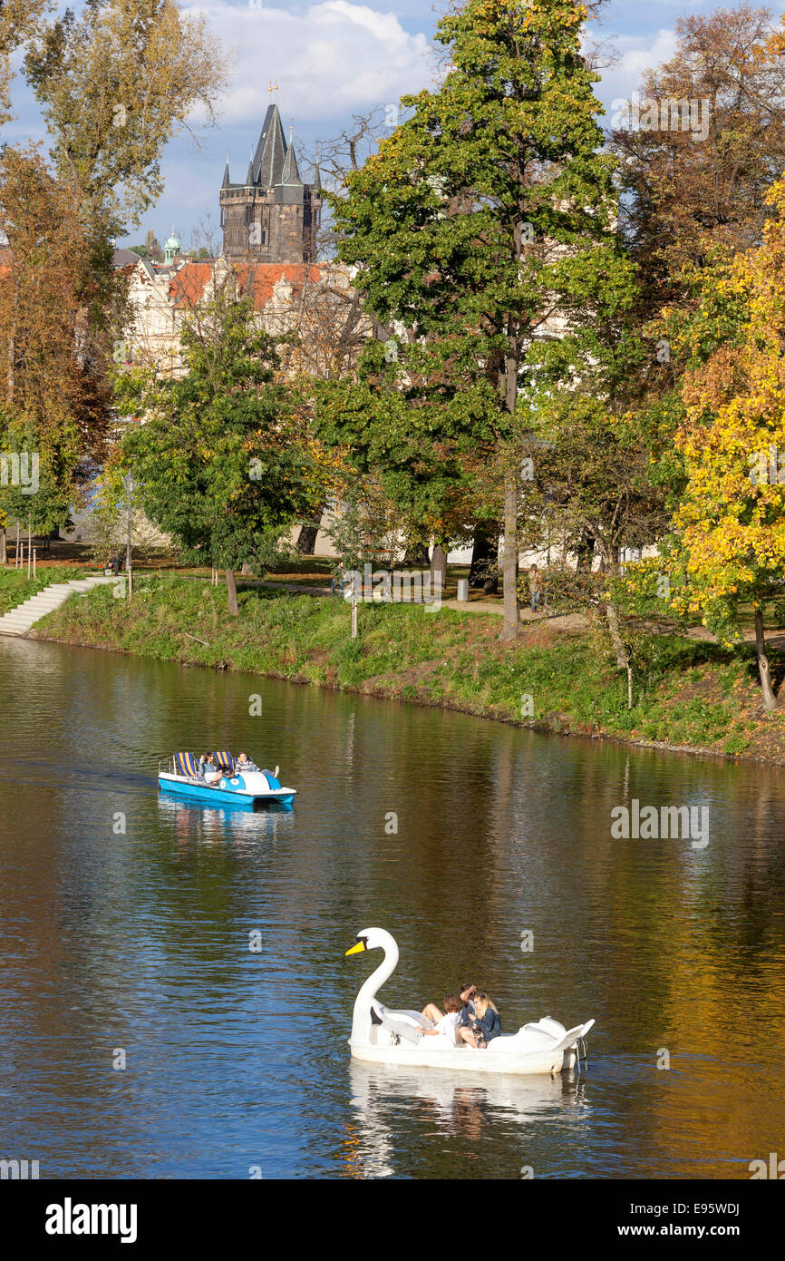 Strelecy island view, Prague République Tchèque Banque D'Images