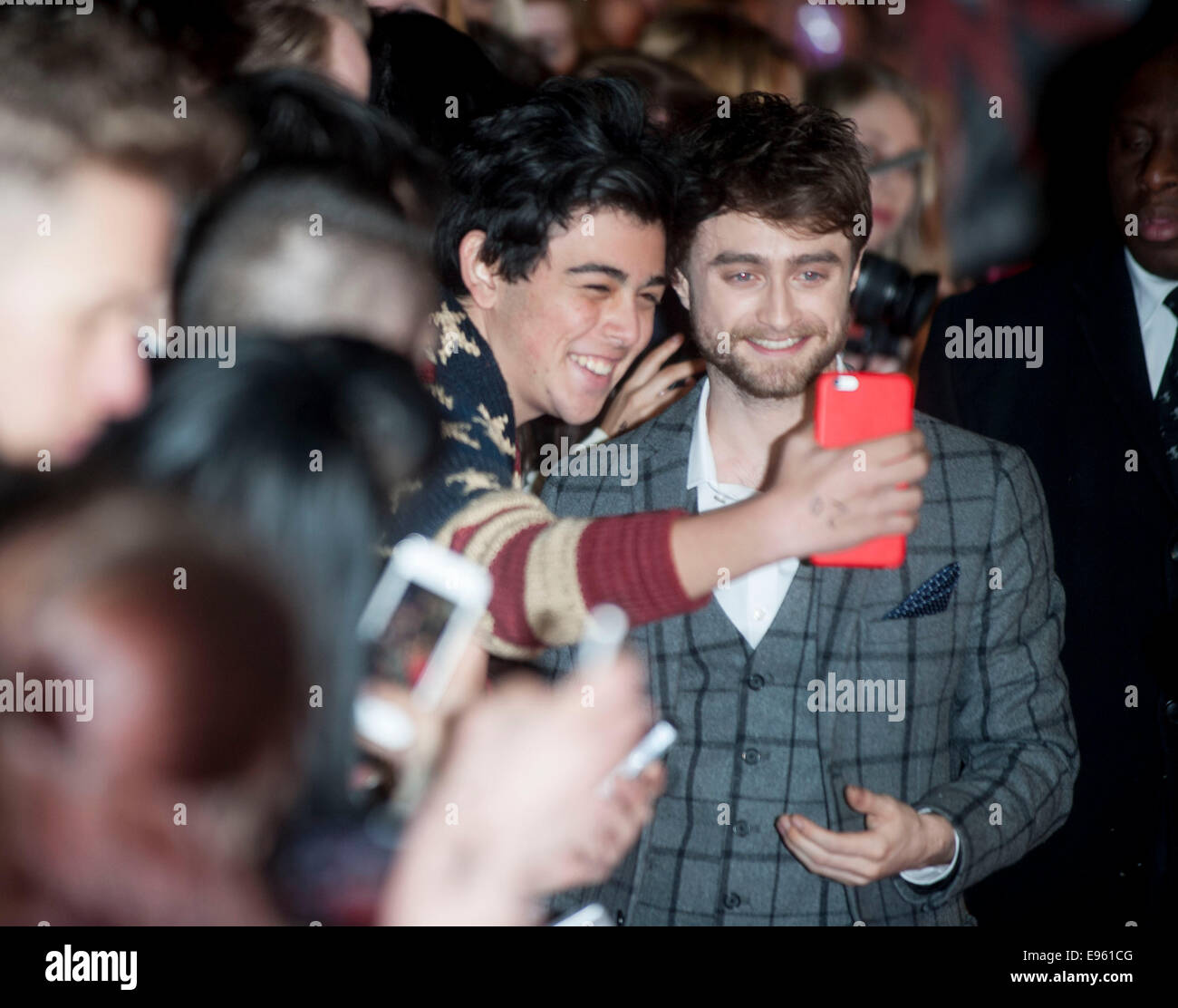 Londres, Royaume-Uni. 20 Oct, 2014. Daniel Radcliffe participe à "cornes" UK Premiere à l'odéon West End à Londres, en Angleterre. 20 octobre 2014 photo par Brian Jordan/Alamy Live News Banque D'Images