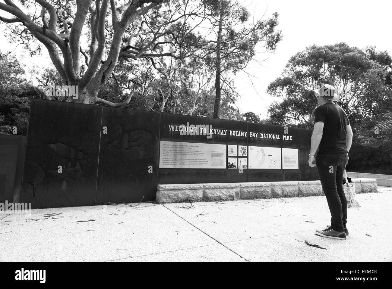 Information Bienvenue à Kamay Botany Bay National Park, Sydney Banque D'Images