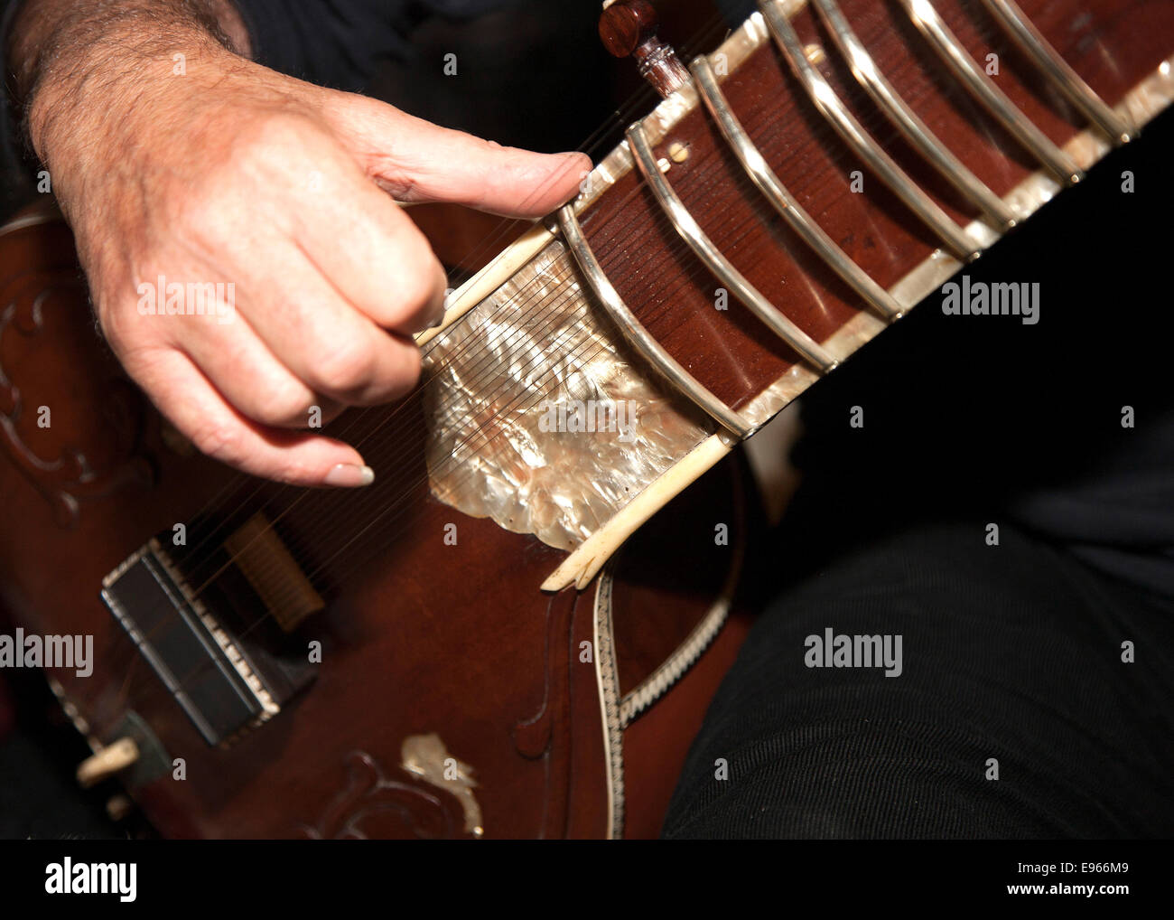 Instrument de musique indienne Sitar Banque D'Images