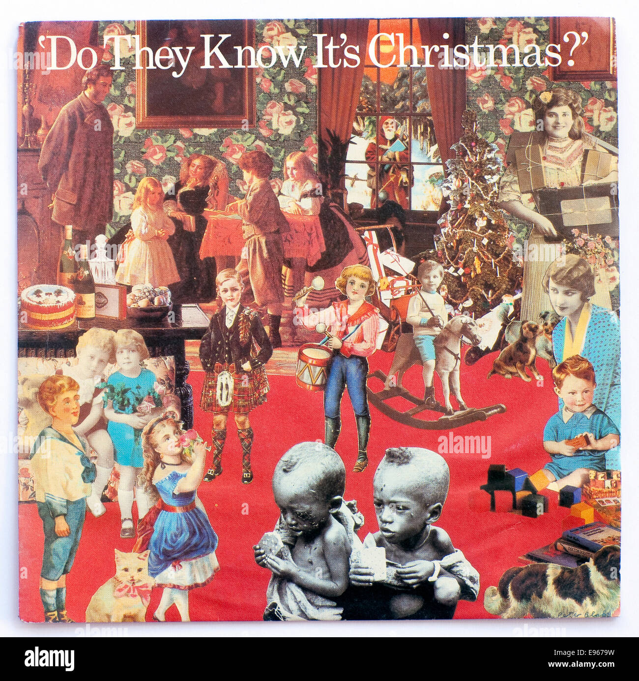 Band Aid - savent-ils que c'est Noël?, couverture photo de 1984 7' conçue par Peter Blake - usage éditorial seulement Banque D'Images