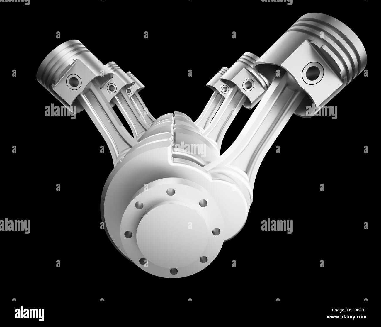 Moteur V8 3D illustration d'arrière-plan Banque D'Images