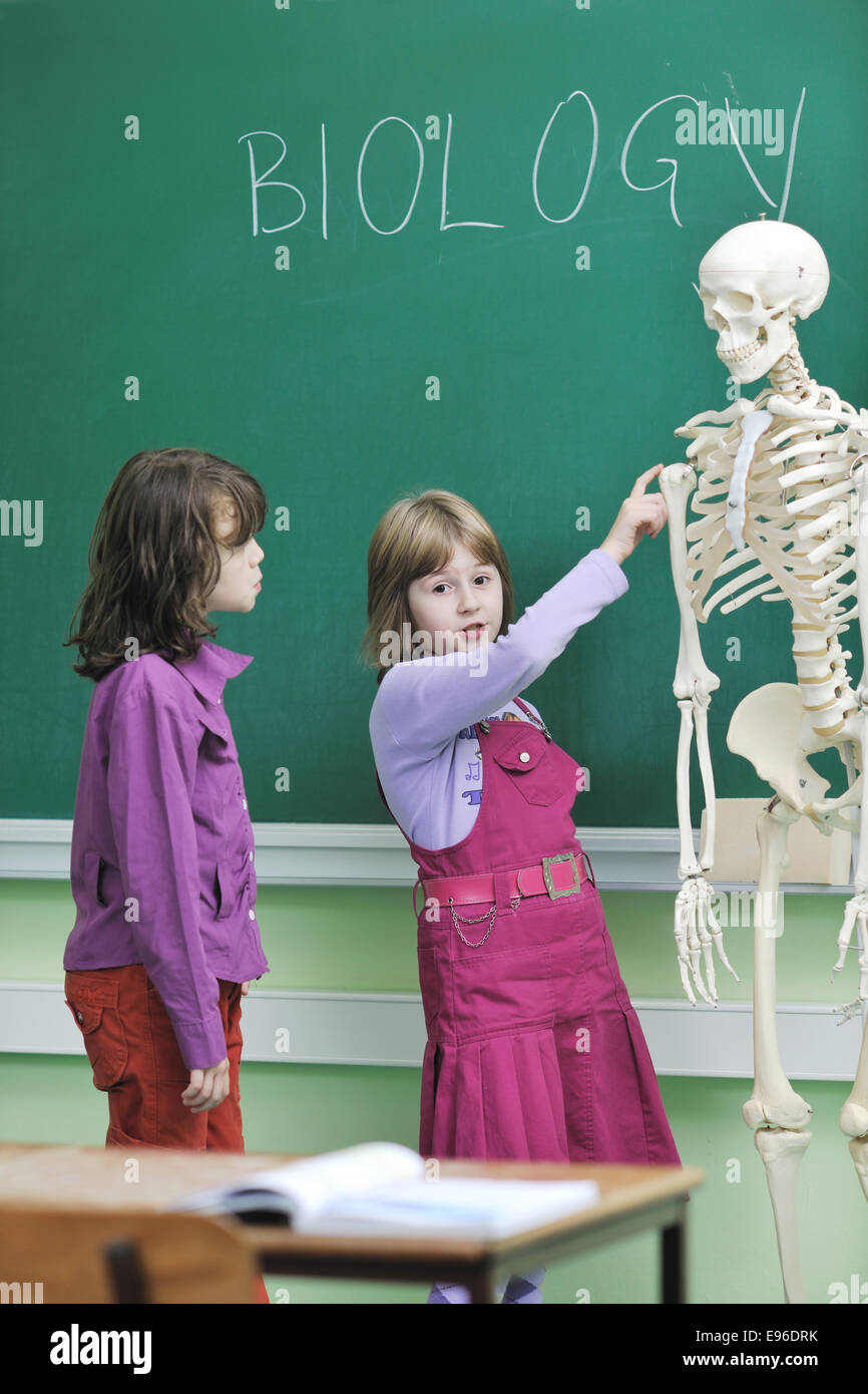 Apprendre à l'école de biologie Banque D'Images