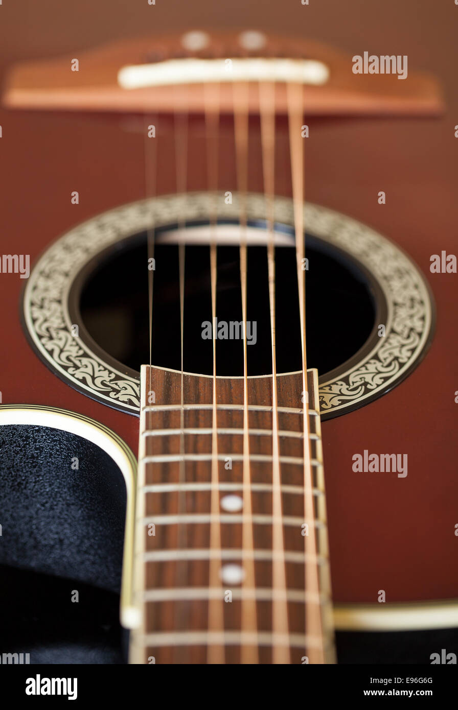 Vue vers le bas du manche de guitare Photo Stock - Alamy