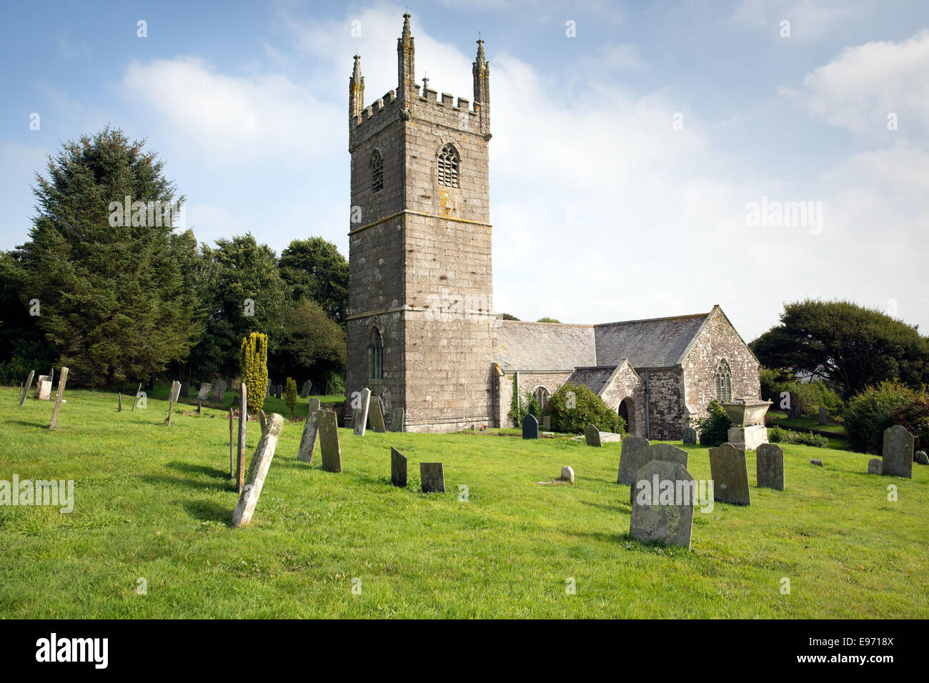 Cornish église de St Mawgan dans Meneage Angleterre Cornwall situé sur la péninsule du Lézard au sud de Helston Banque D'Images