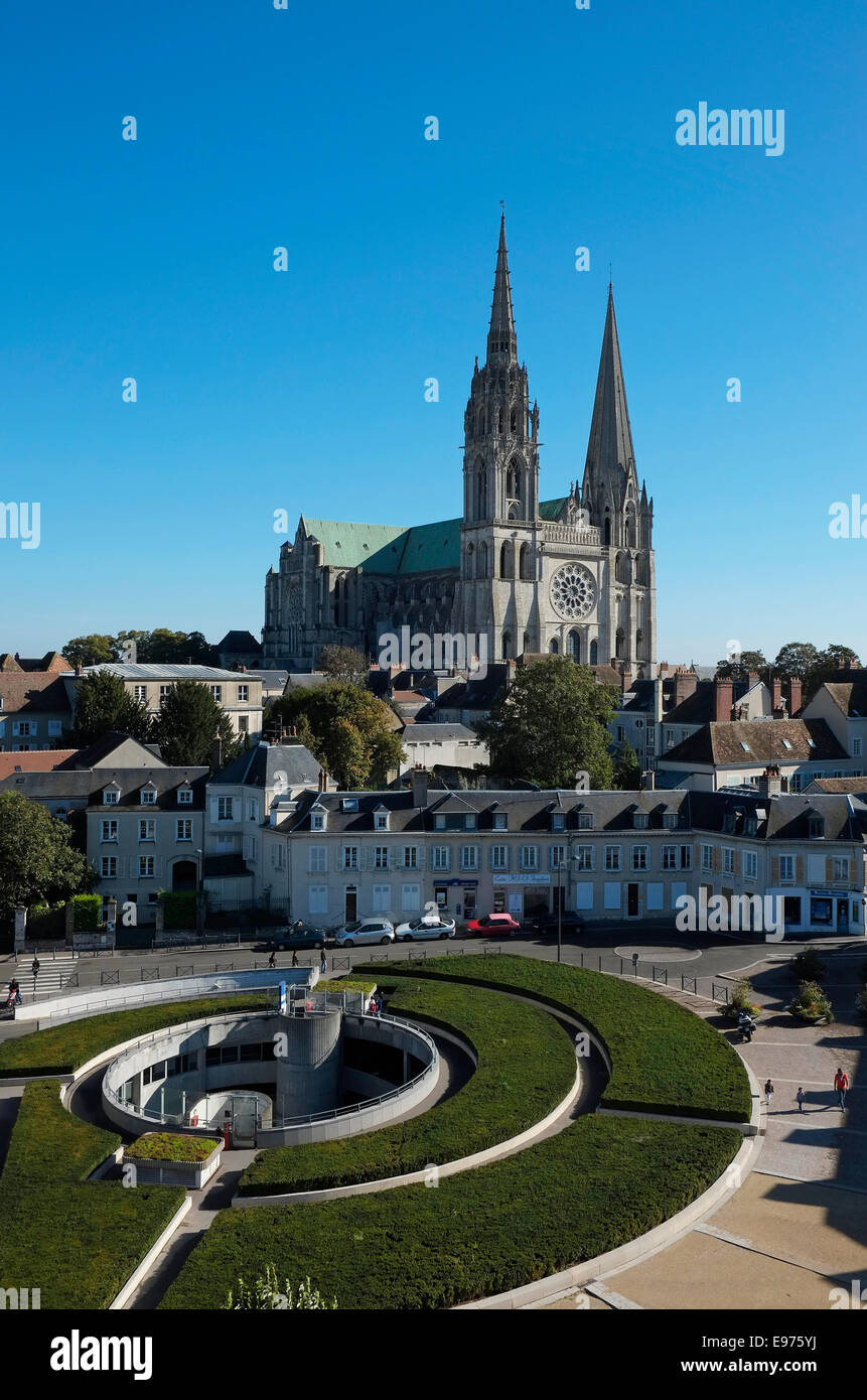 La cathédrale de Chartres, France Banque D'Images