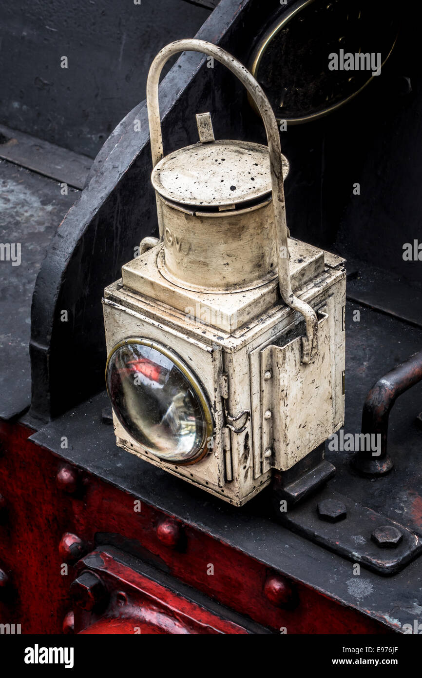 Une vieille lanterne du Great Western Railway train sur un moteur à vapeur  Photo Stock - Alamy