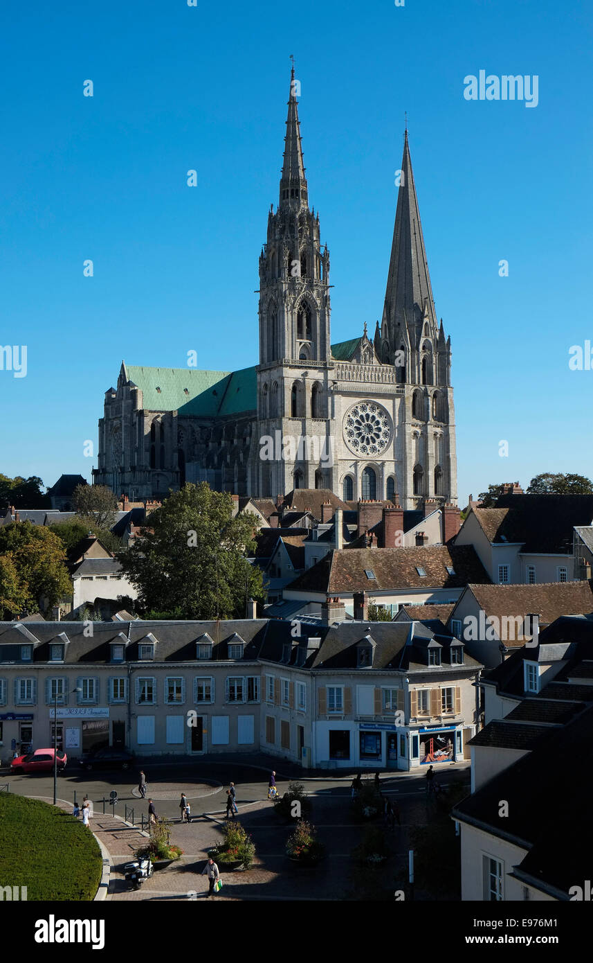La cathédrale de Chartres, France Banque D'Images