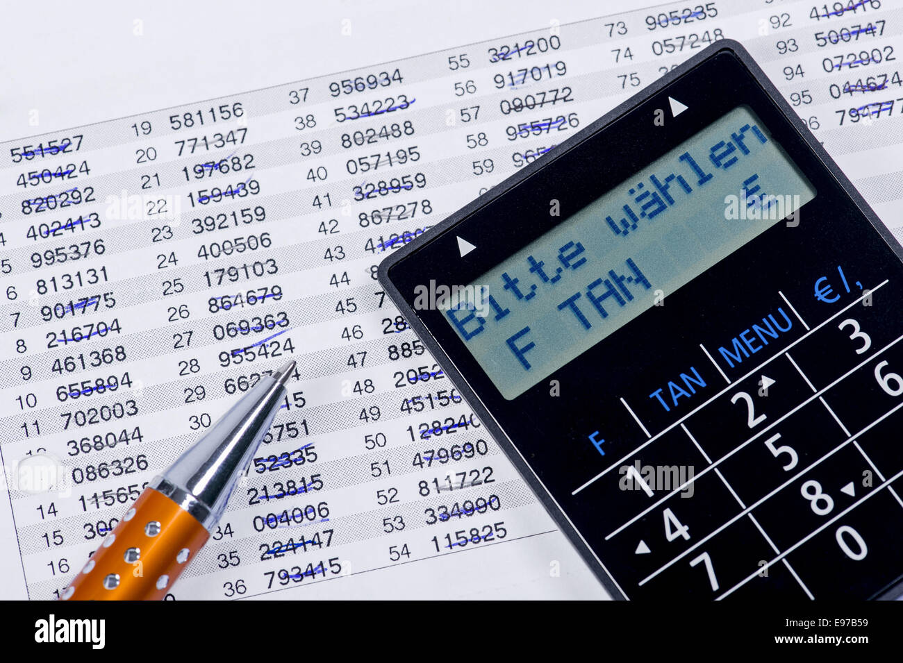 TAN - TAN list generator Banque D'Images