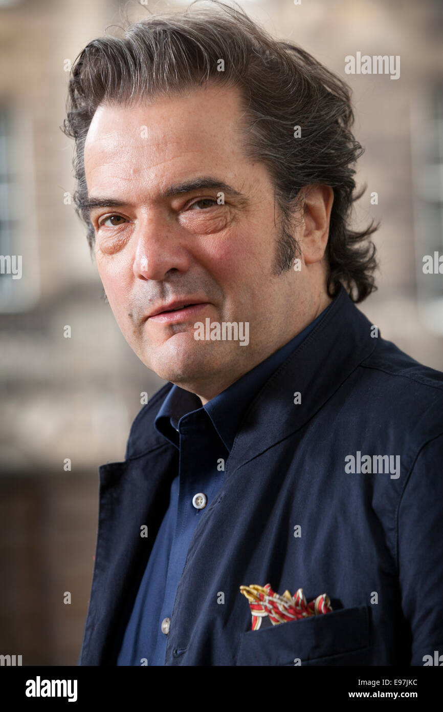 Charlie Fletcher, auteur et scénariste, à l'Edinburgh International Book Festival 2014. Edimbourg, Ecosse. Banque D'Images