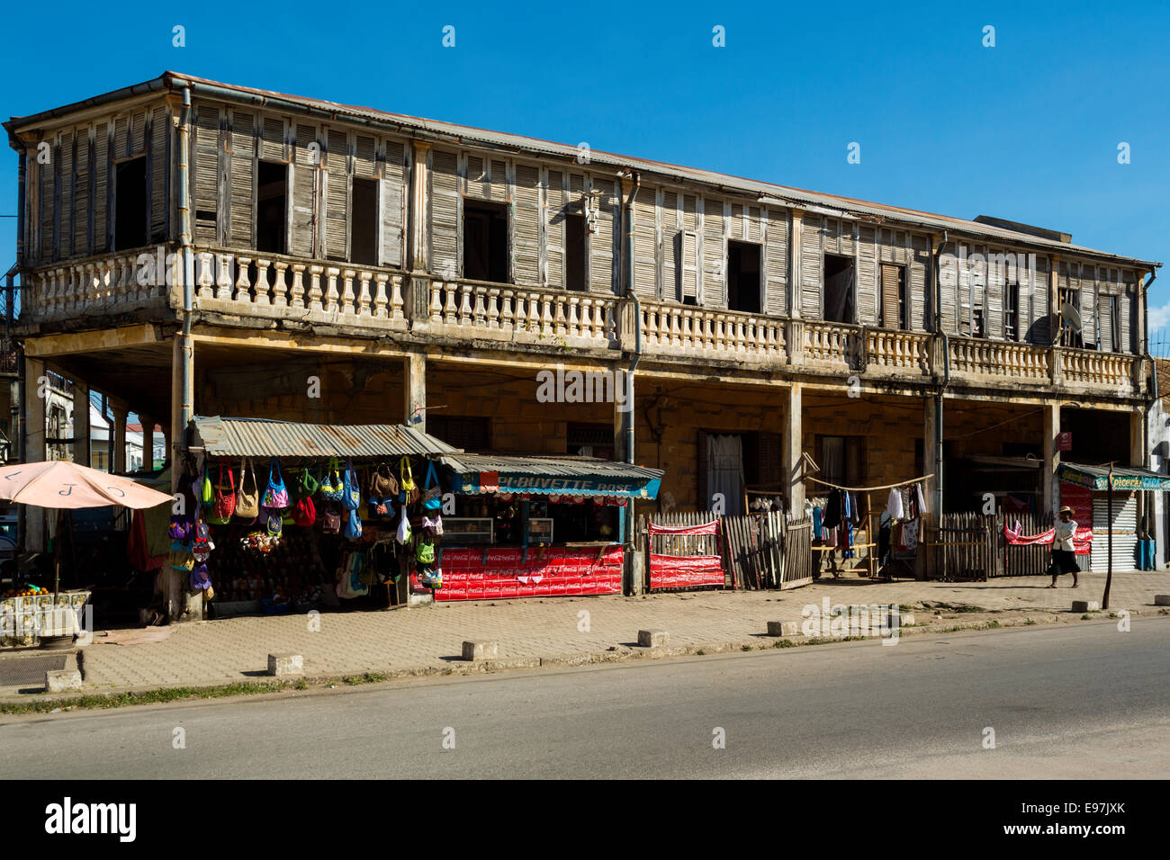 Vieille maison coloniale française, de la Réunion, Madagascar Banque D'Images