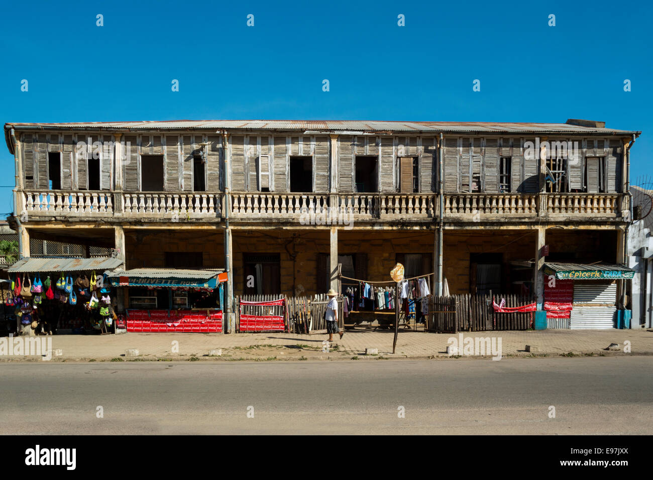 Vieille maison coloniale française, de la Réunion, Madagascar Banque D'Images