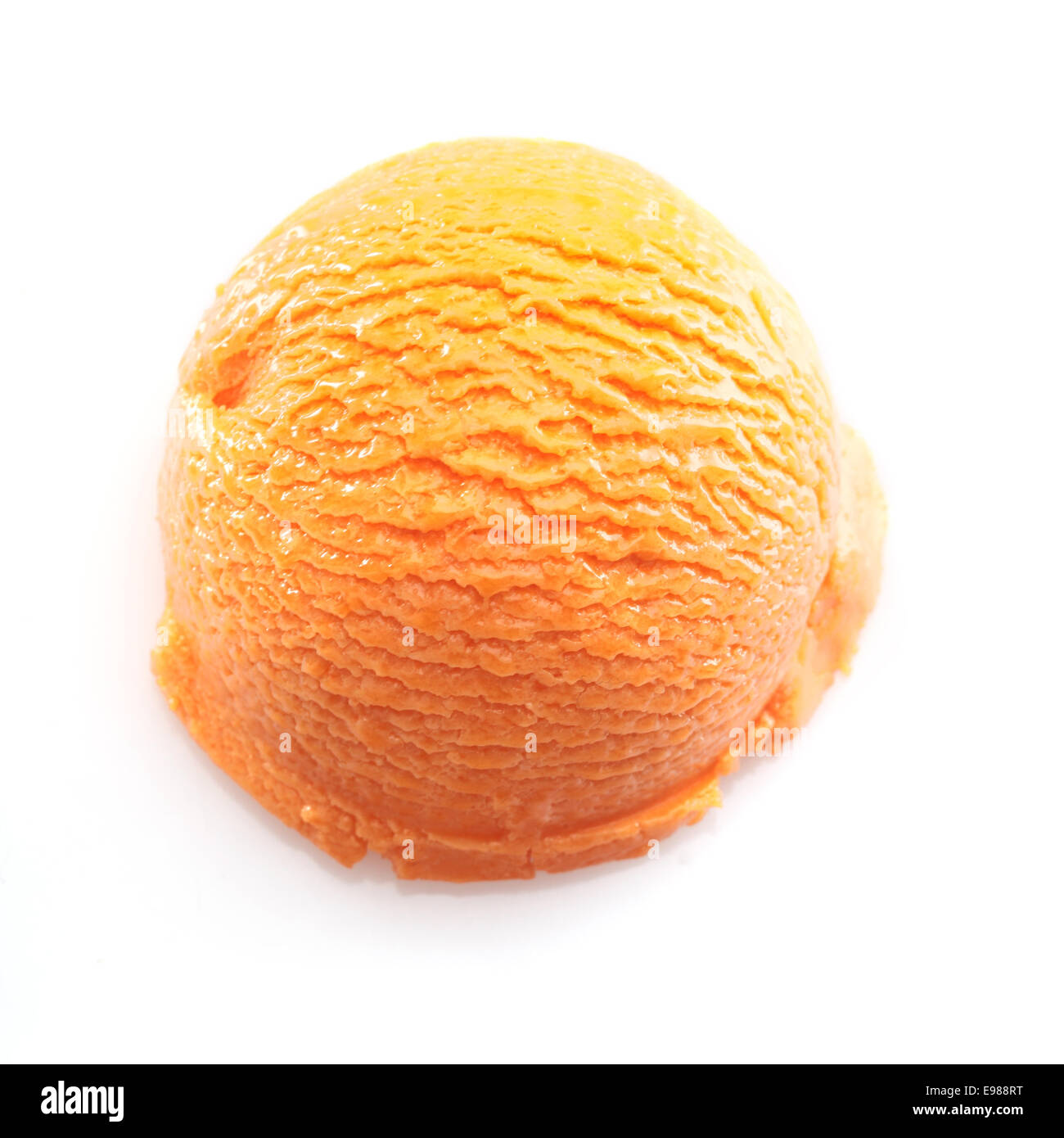 High angle view sur une boule de glace Orange. Pour la glace concept jetez un oeil à mon portfolio Banque D'Images