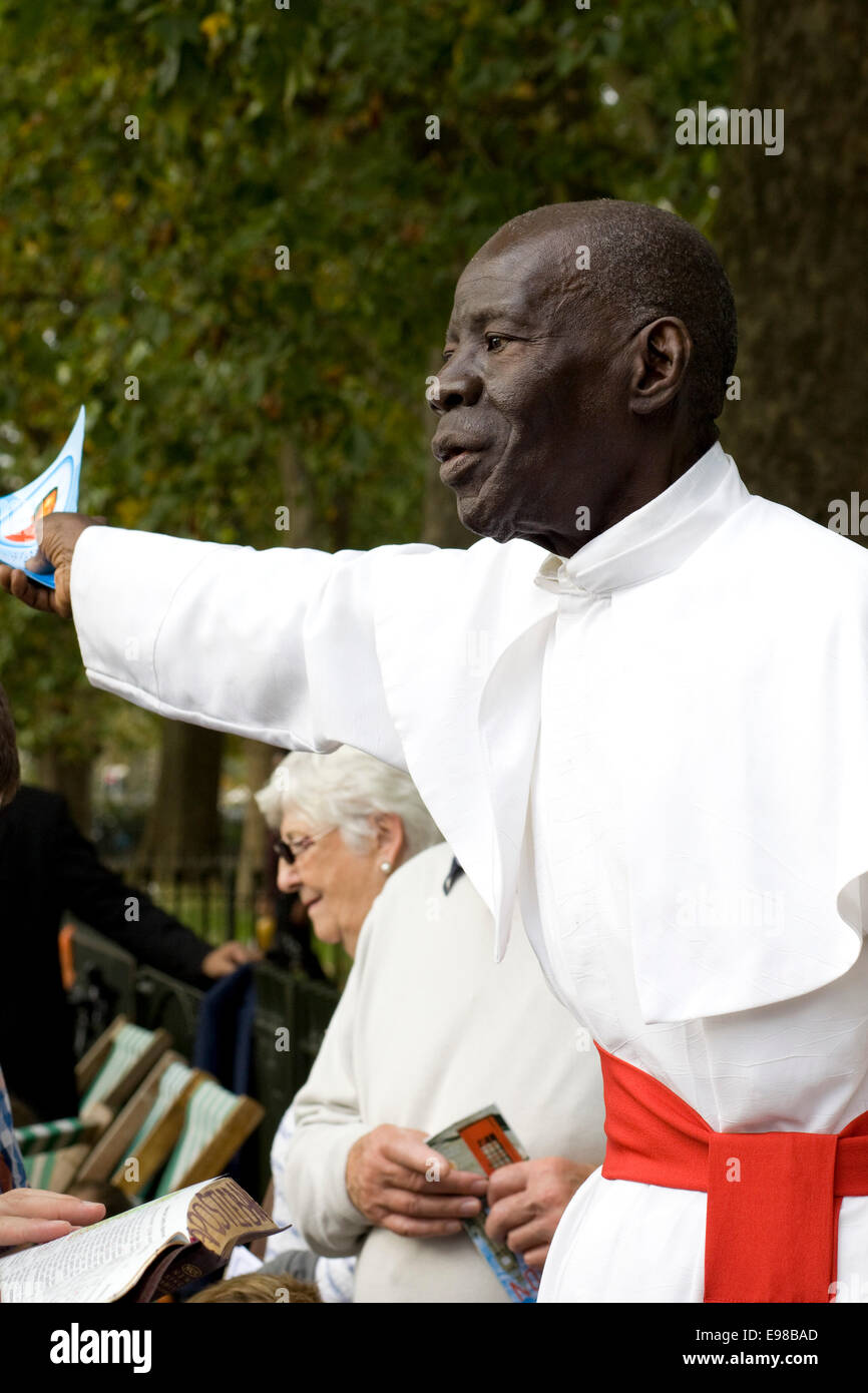 Prédicateur à Speakers Corner à Hyde Park Banque D'Images