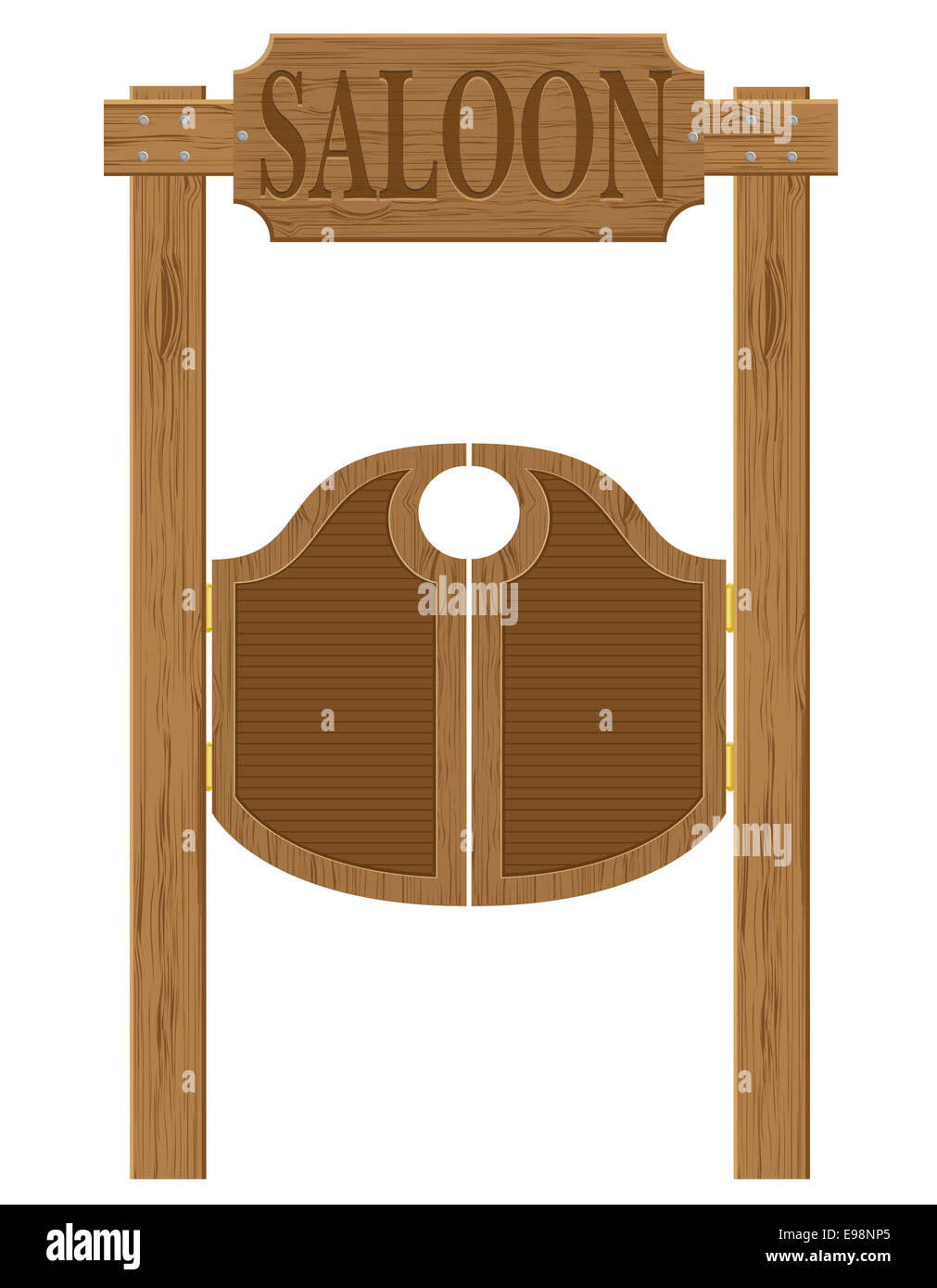 Portes en western saloon wild west illustration isolé sur fond blanc Photo  Stock - Alamy