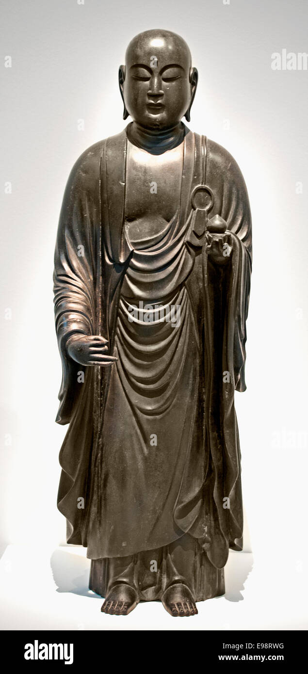 Statue du 18e siècle Japon Jizo Bouddha japonais Banque D'Images