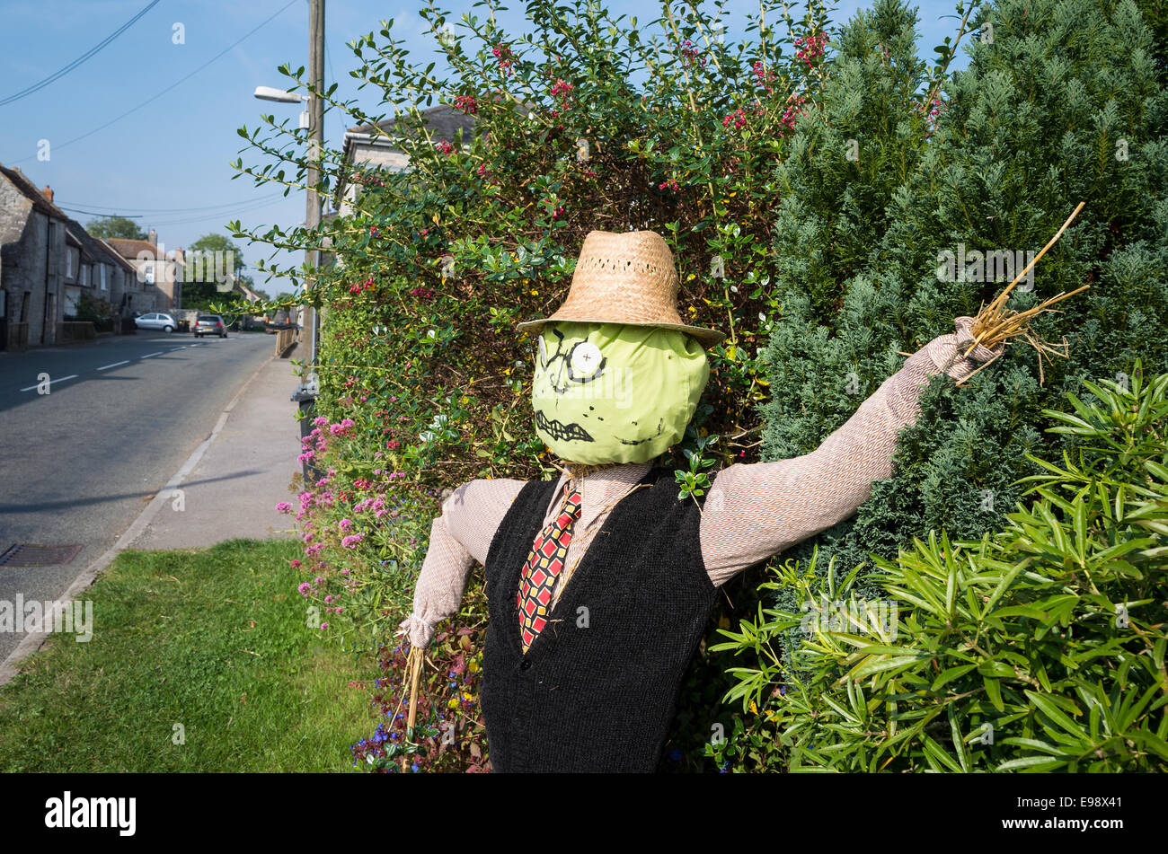 La promotion de l'événement village en bordure de l'épouvantail dans le Somerset UK Banque D'Images