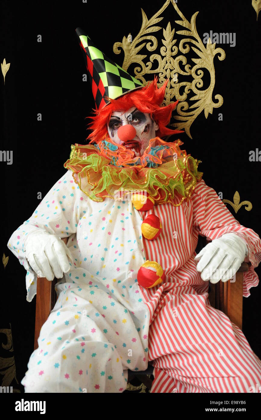 Evil clown de cirque avec de l'Horreur Banque D'Images