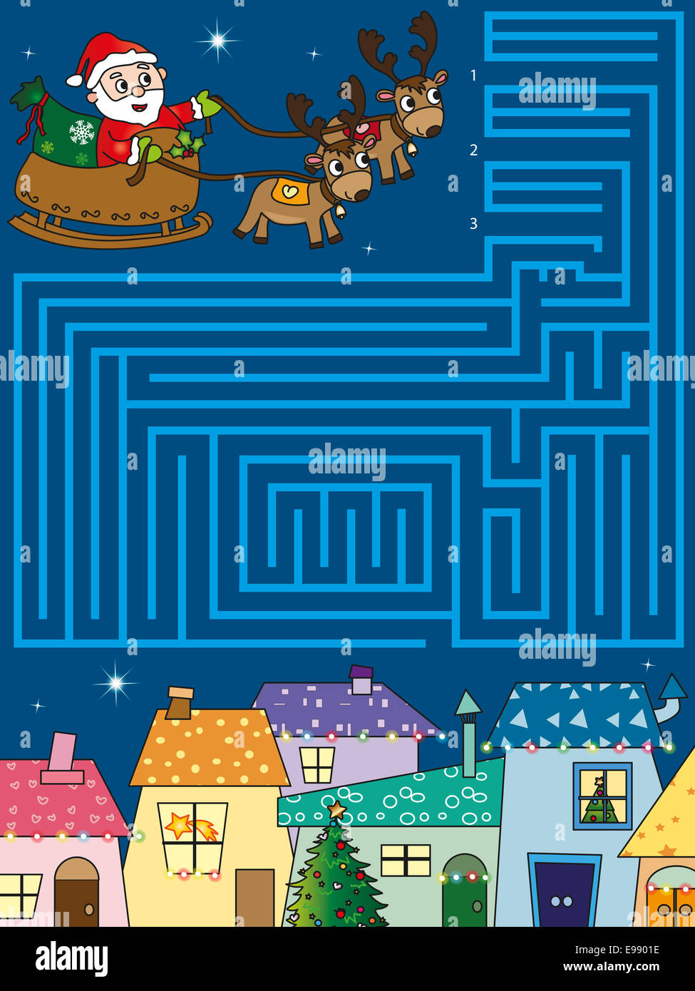 Le Labyrinthe Aide Le Père Noël à Trouver Le Bon Chemin Vers Le Sapin