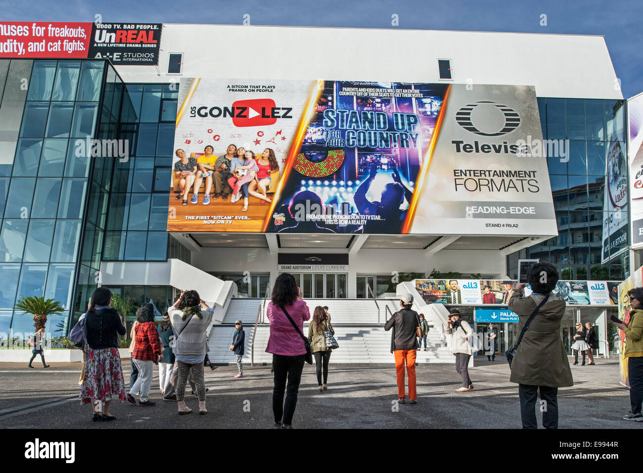 Entrée du Palais des Festivals et des congrès dans la ville de Cannes, French Riviera, Côte d'Azur, Alpes-Maritimes, France Banque D'Images