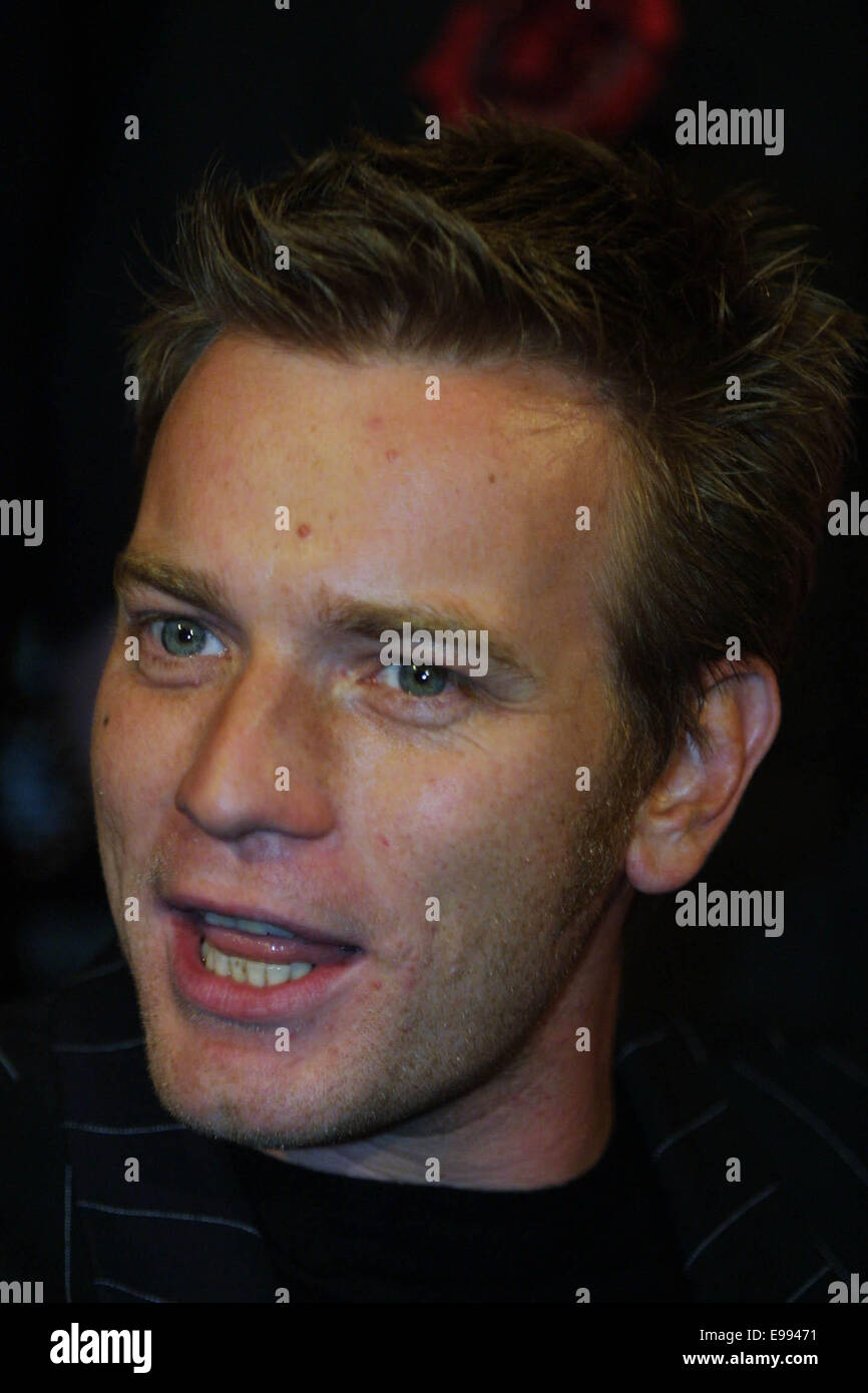 EWAN MCGREGOR, à Glasgow Film Theatre pour lancement de film 'Moulin Rouge', GLASGOW, 06.09.01 Banque D'Images