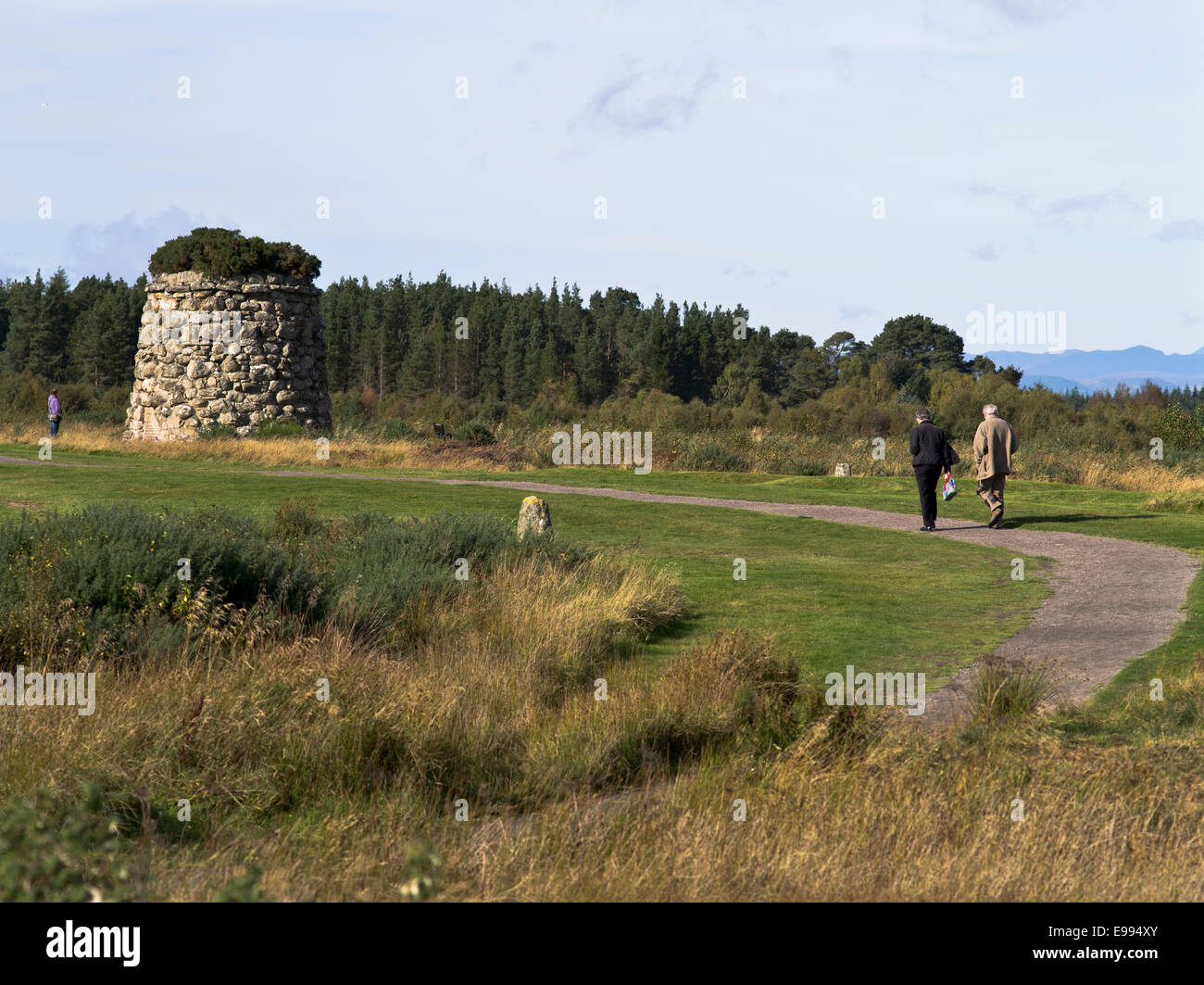 dh Memorial Stone cairn CULLODEN MOOR INVERNESSSHIRE Tourist Highland champ de bataille Jacobite scottish historique ecosse soulèvement du champ de bataille des hauts plateaux Banque D'Images