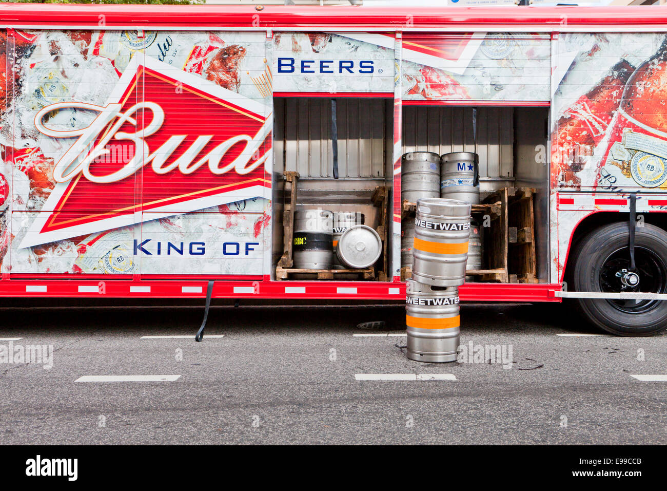 Camion de livraison de bière Budweiser - USA Banque D'Images