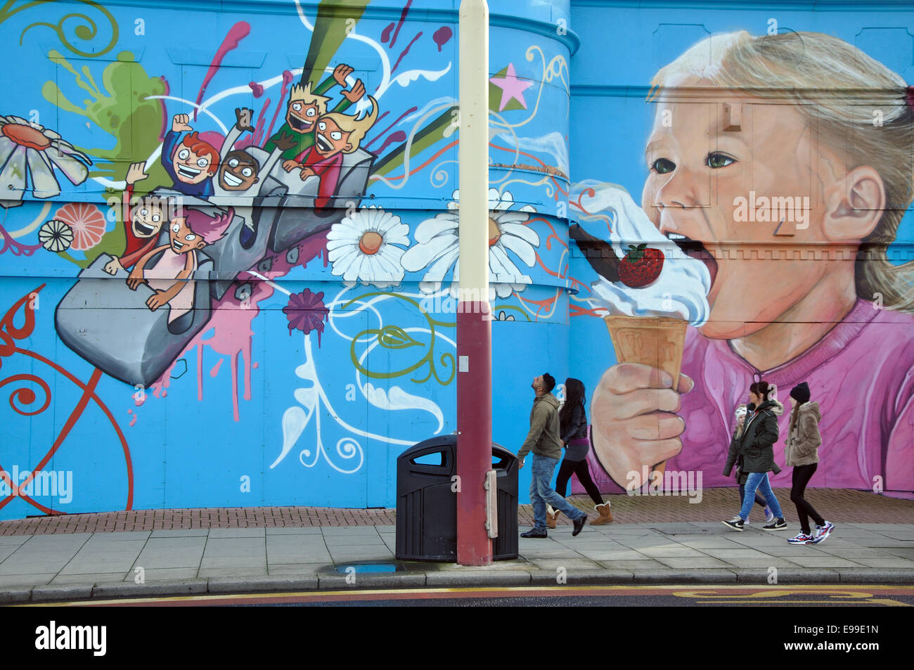 Art urbain, Blackpool, England, UK Banque D'Images