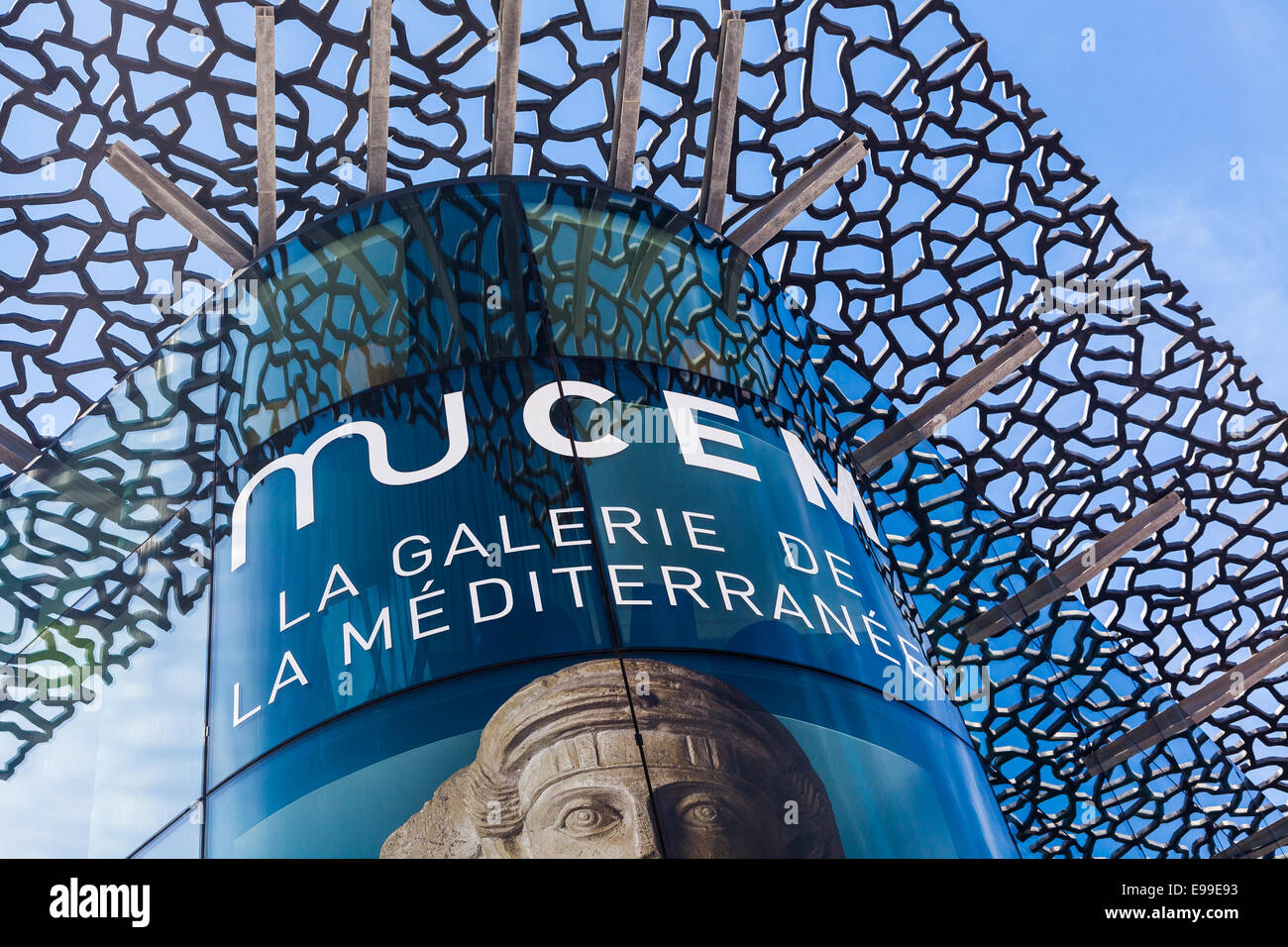 Inscrivez-au-dessus de l'entrée au musée de la Méditerranée à Marseille Banque D'Images