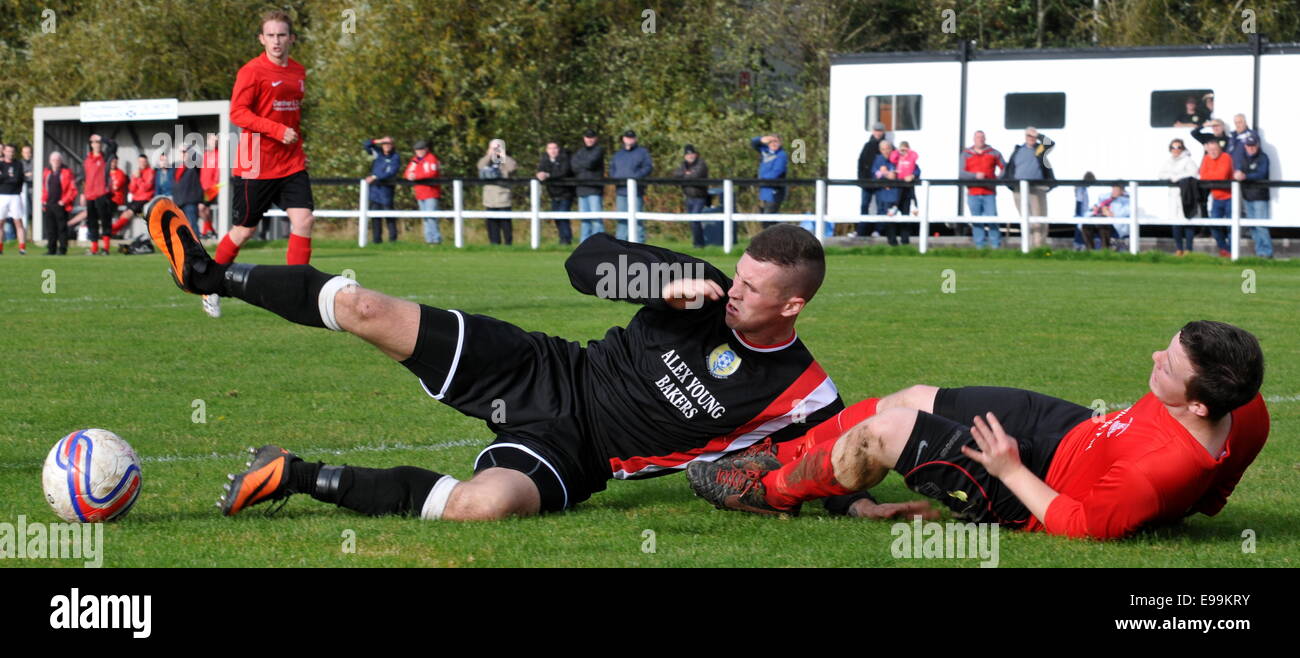 Wishaw Juniors 7 Juniors 1 Wanderers Avant Beltane Park Samedi 18 Octobre 2014 Banque D'Images