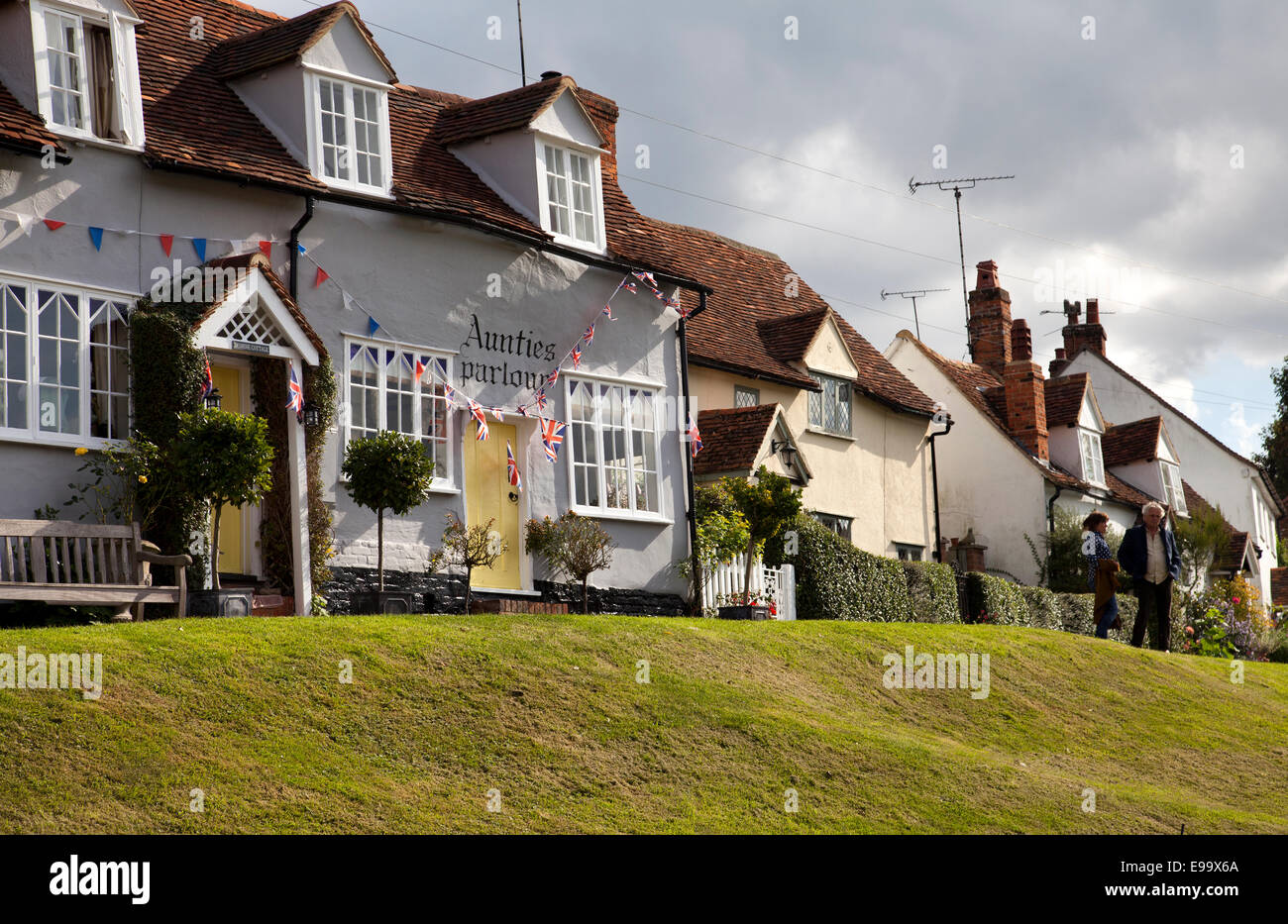 Finchingfield Cottages sur Village Green à Manchester - Royaume-Uni Banque D'Images