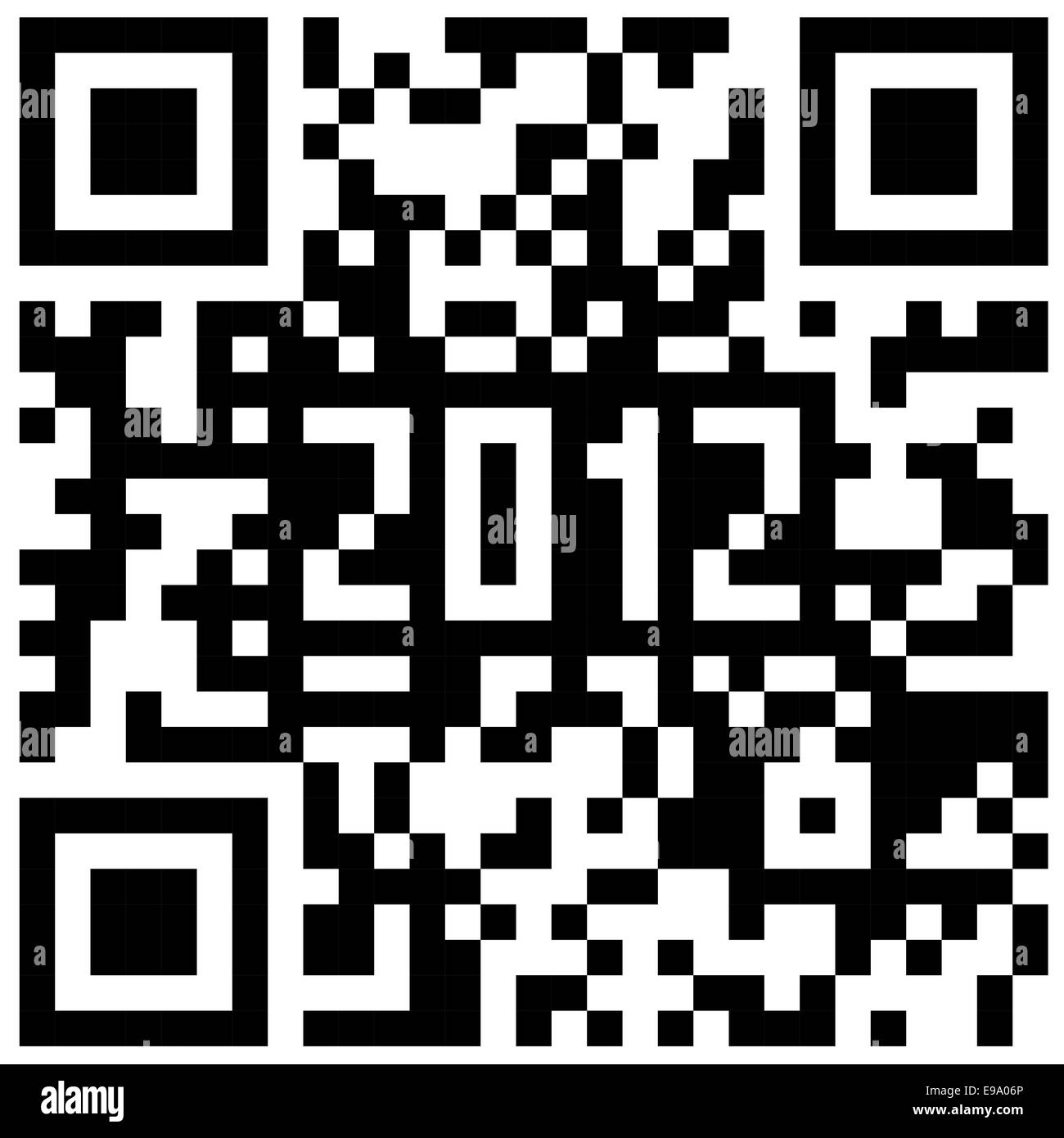 Nouvel An 2012, compteur de QR code vecteur. Banque D'Images