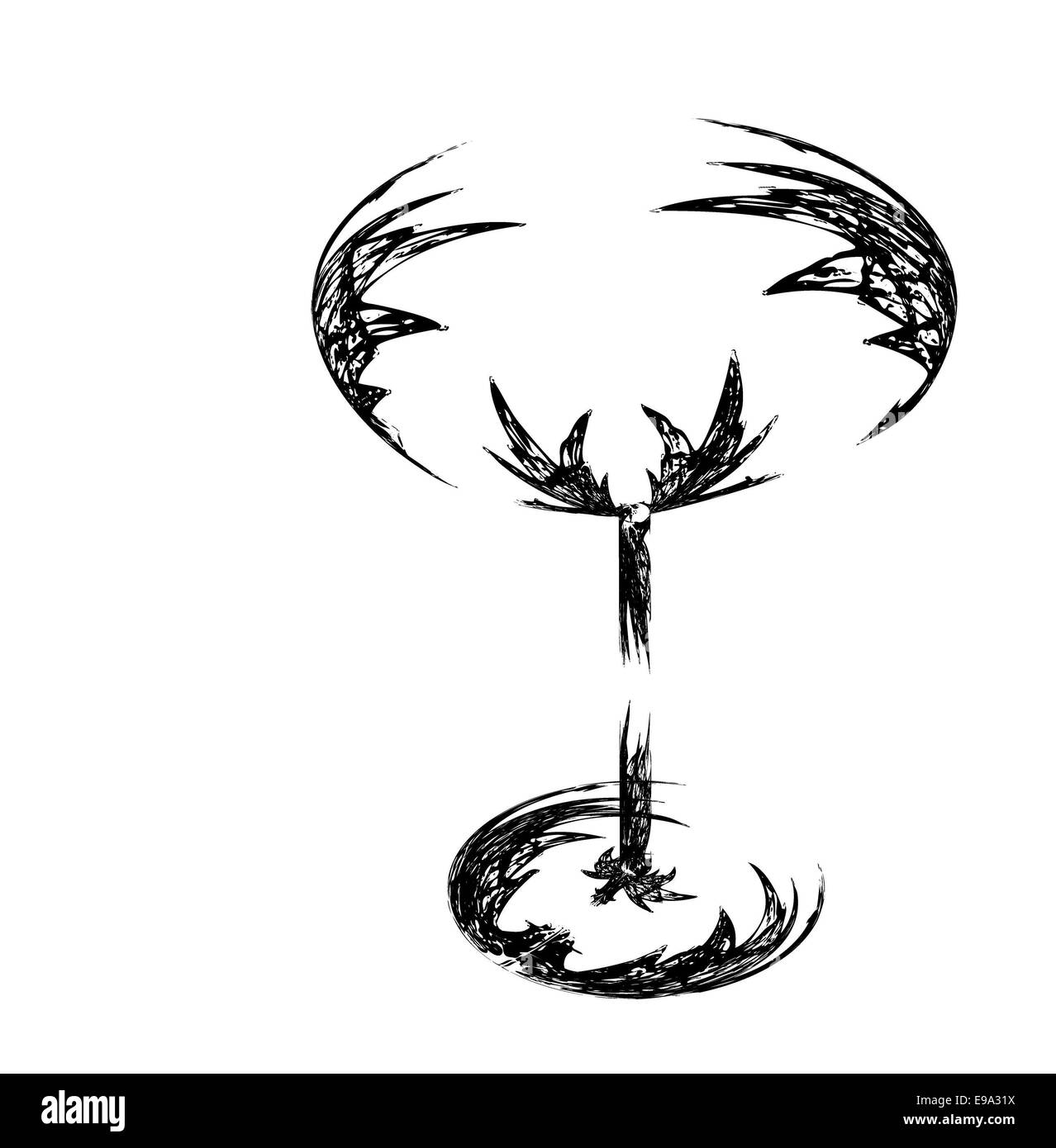 Verre à vin stylisée du défaut Banque D'Images