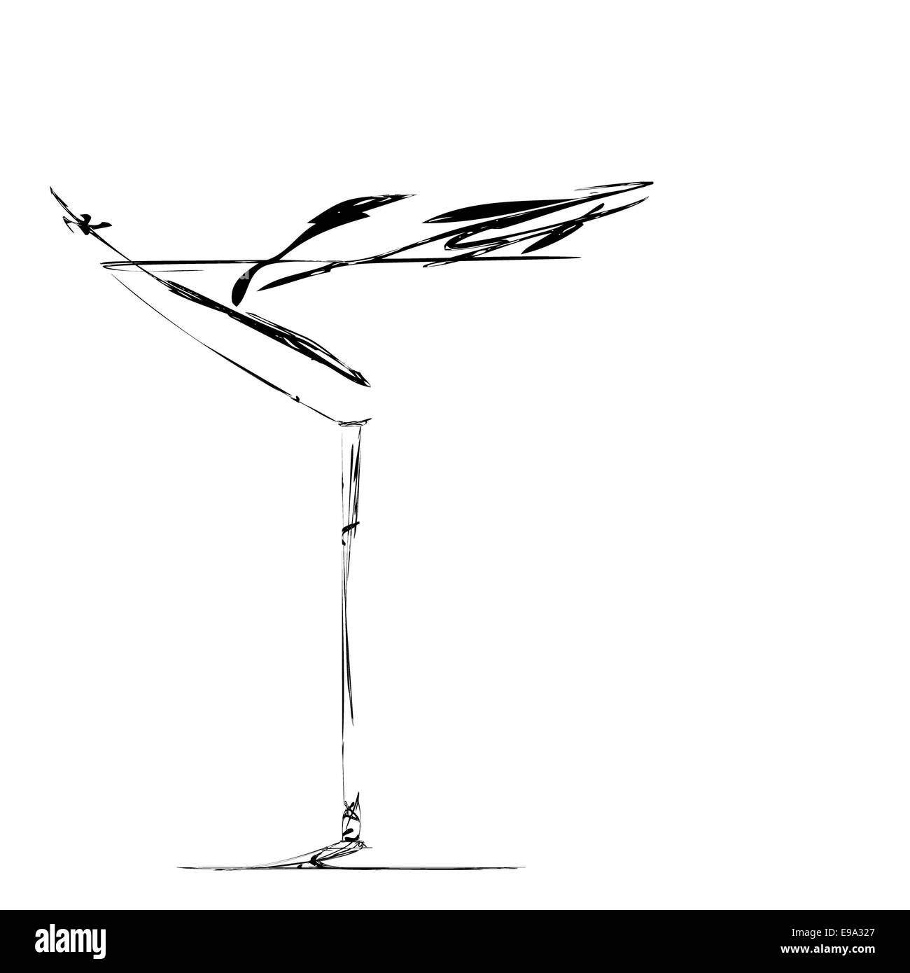 Verre à vin stylisée du défaut Banque D'Images