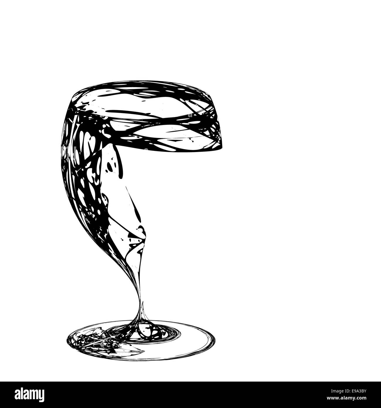 Verre à vin stylisée du défaut Banque D'Images