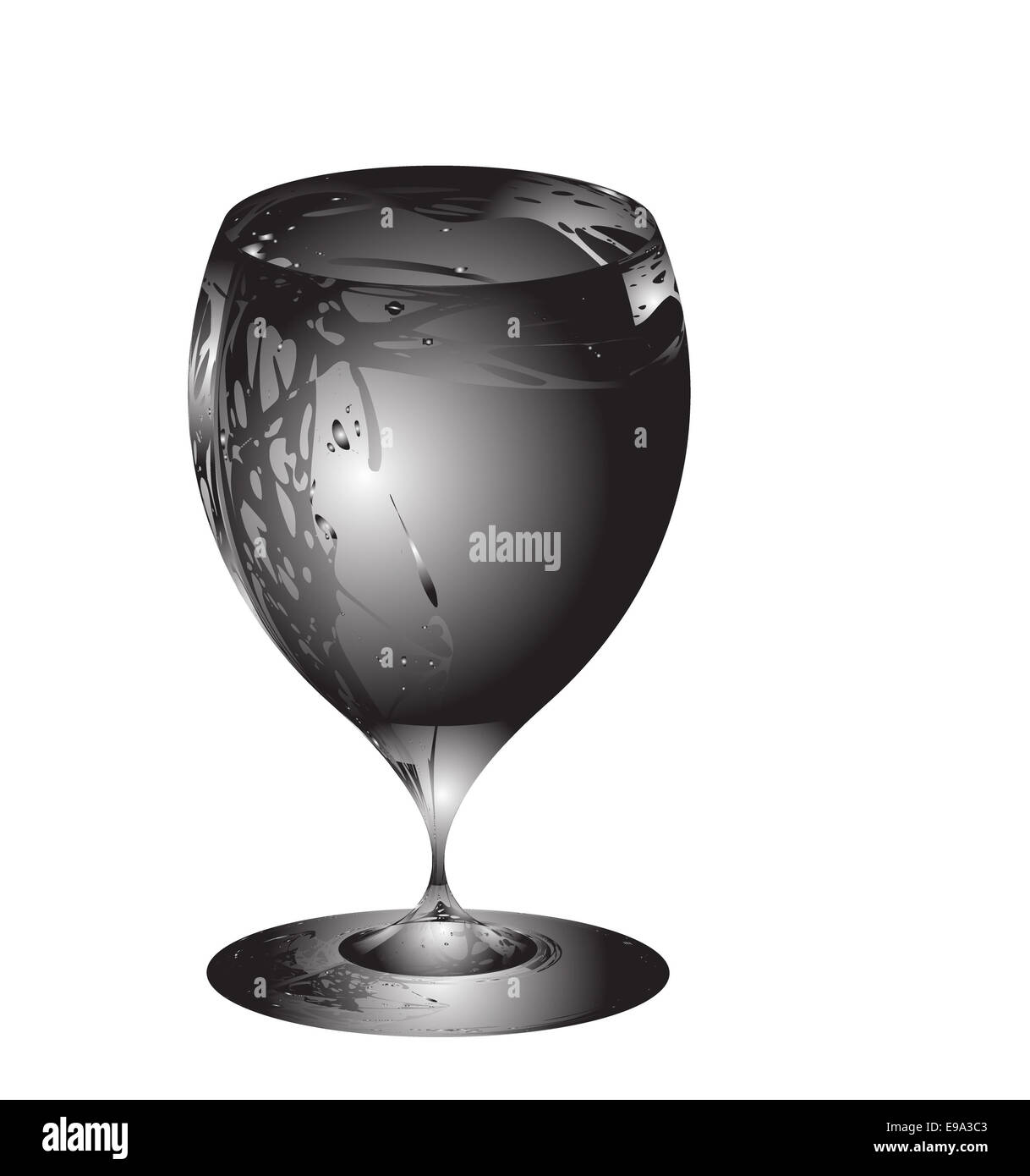 Verre à vin stylisée du défaut Banque D'Images
