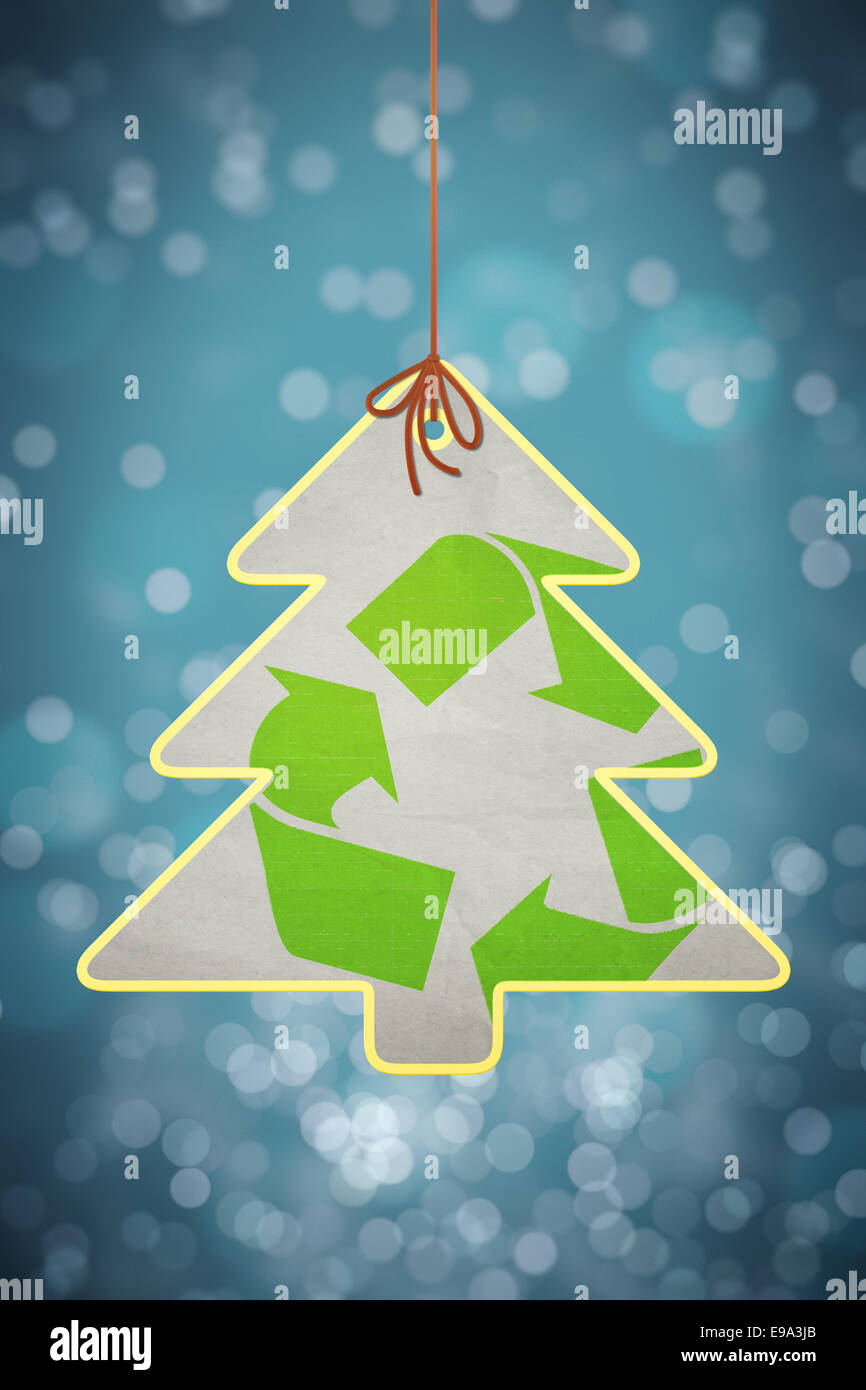 Signe de recyclage de Noël Banque D'Images
