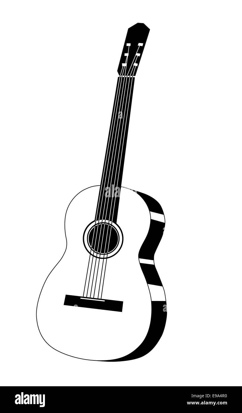 Guitar drawing on white background Banque de photographies et d'images à  haute résolution - Alamy