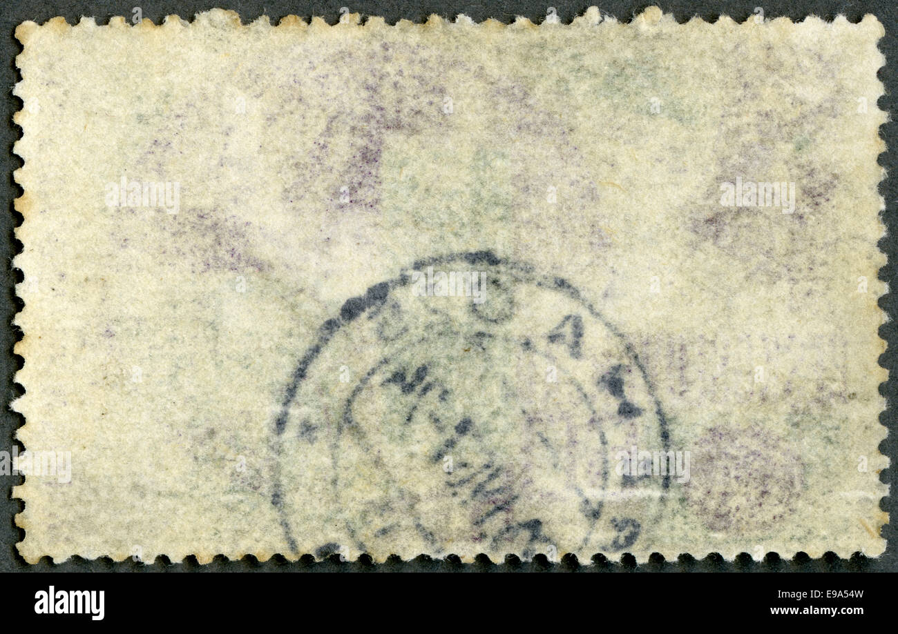 Le verso d'un timbre-poste Banque D'Images