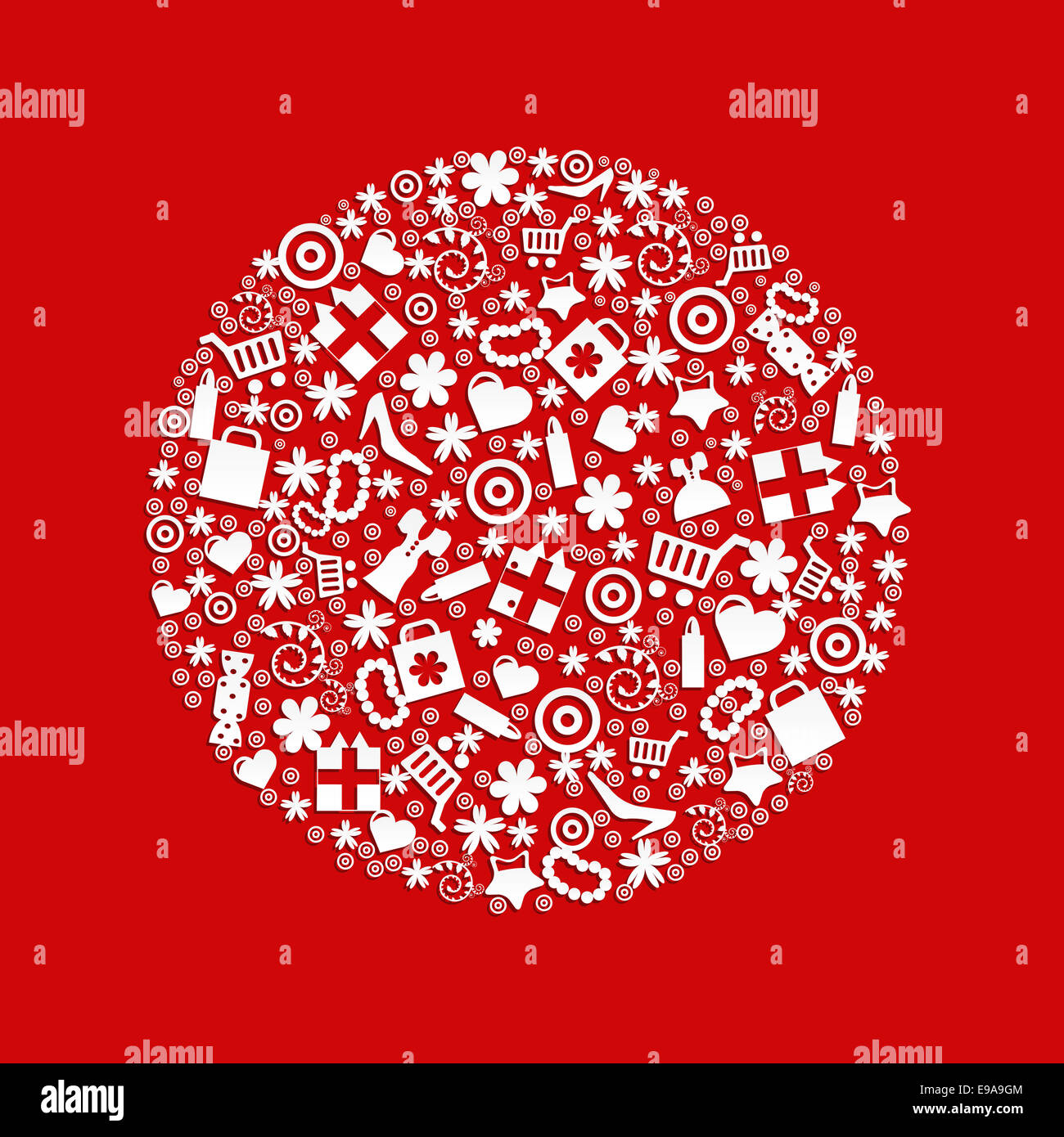 Icônes de shopping Banque D'Images