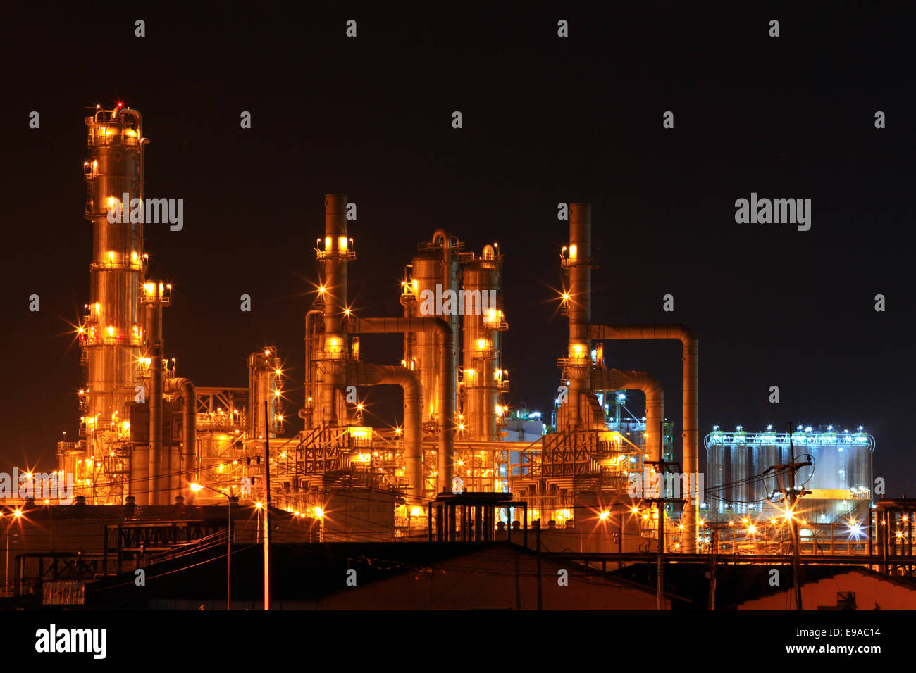 Huile raffinerie pétrochimique Banque D'Images