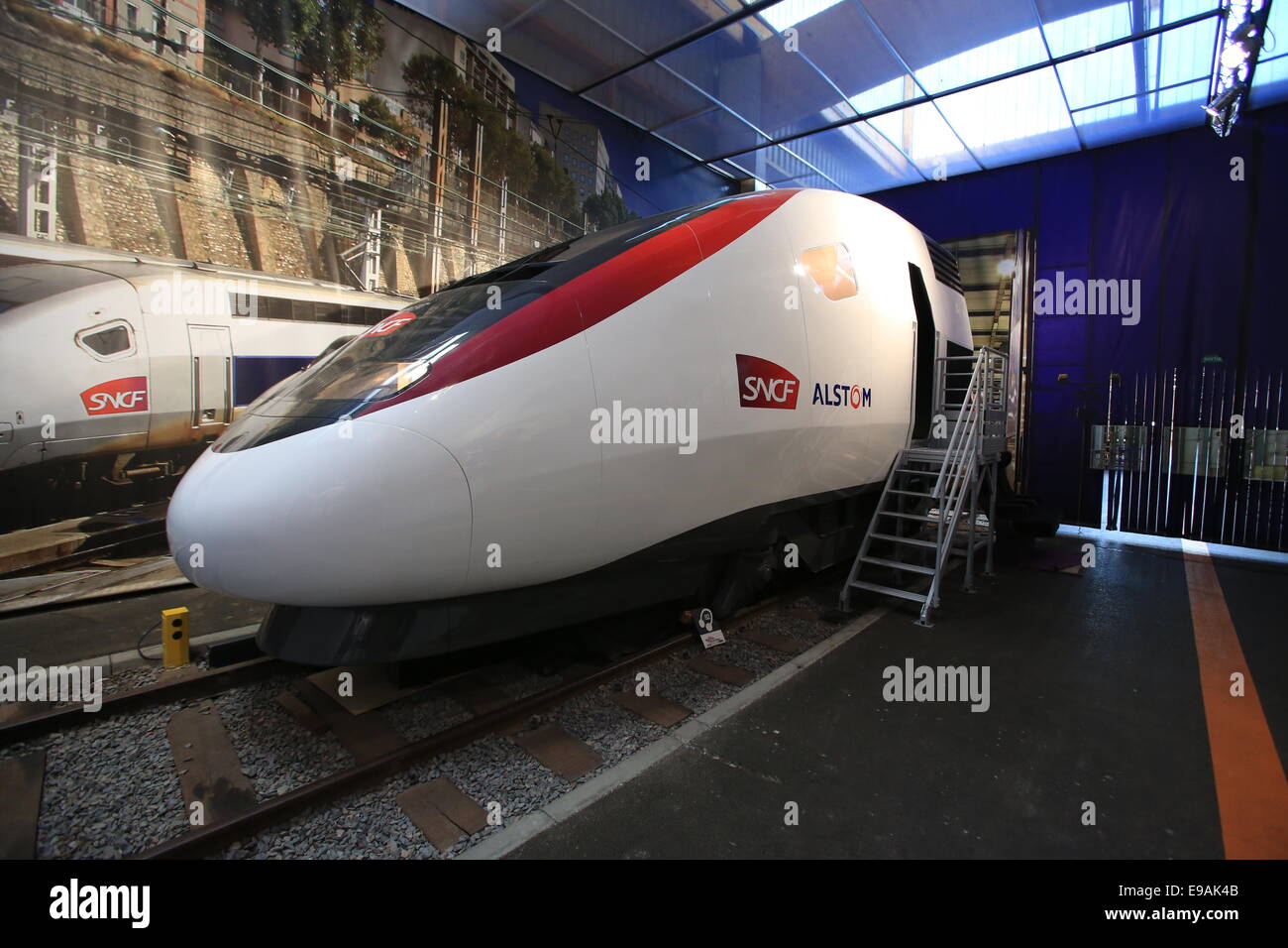 La Cité du Train (anglais : Ville du train ou Train Ville), situé à Mulhouse, France, est le plus grand musée ferroviaire en FR Banque D'Images