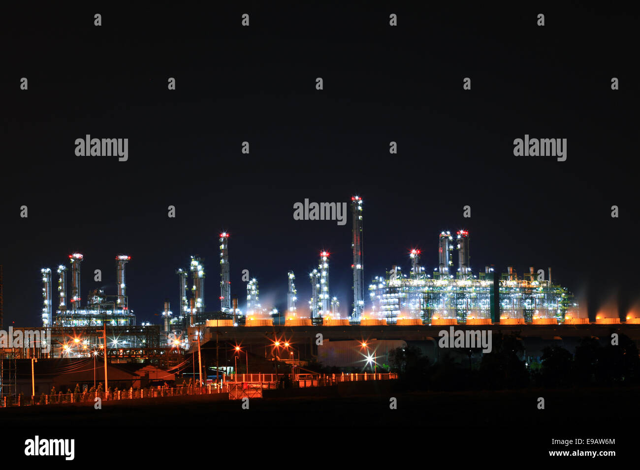 Huile raffinerie pétrochimique Banque D'Images