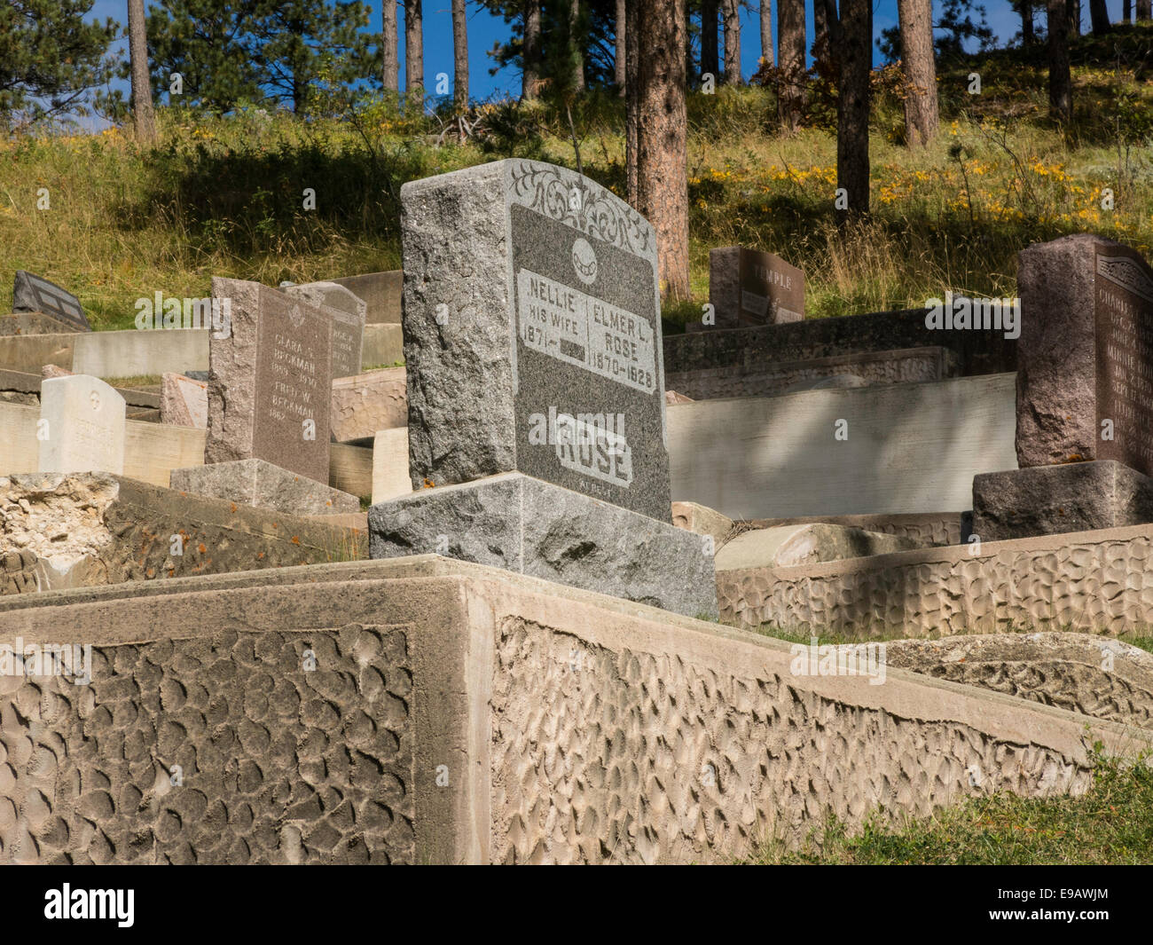Le mont Moriah Cemetery à Deadwood, Dakota du Sud, USA Banque D'Images
