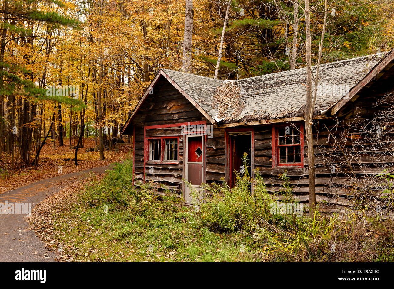 Abandonné Cottage dans Chester, Massachusetts, USA Banque D'Images