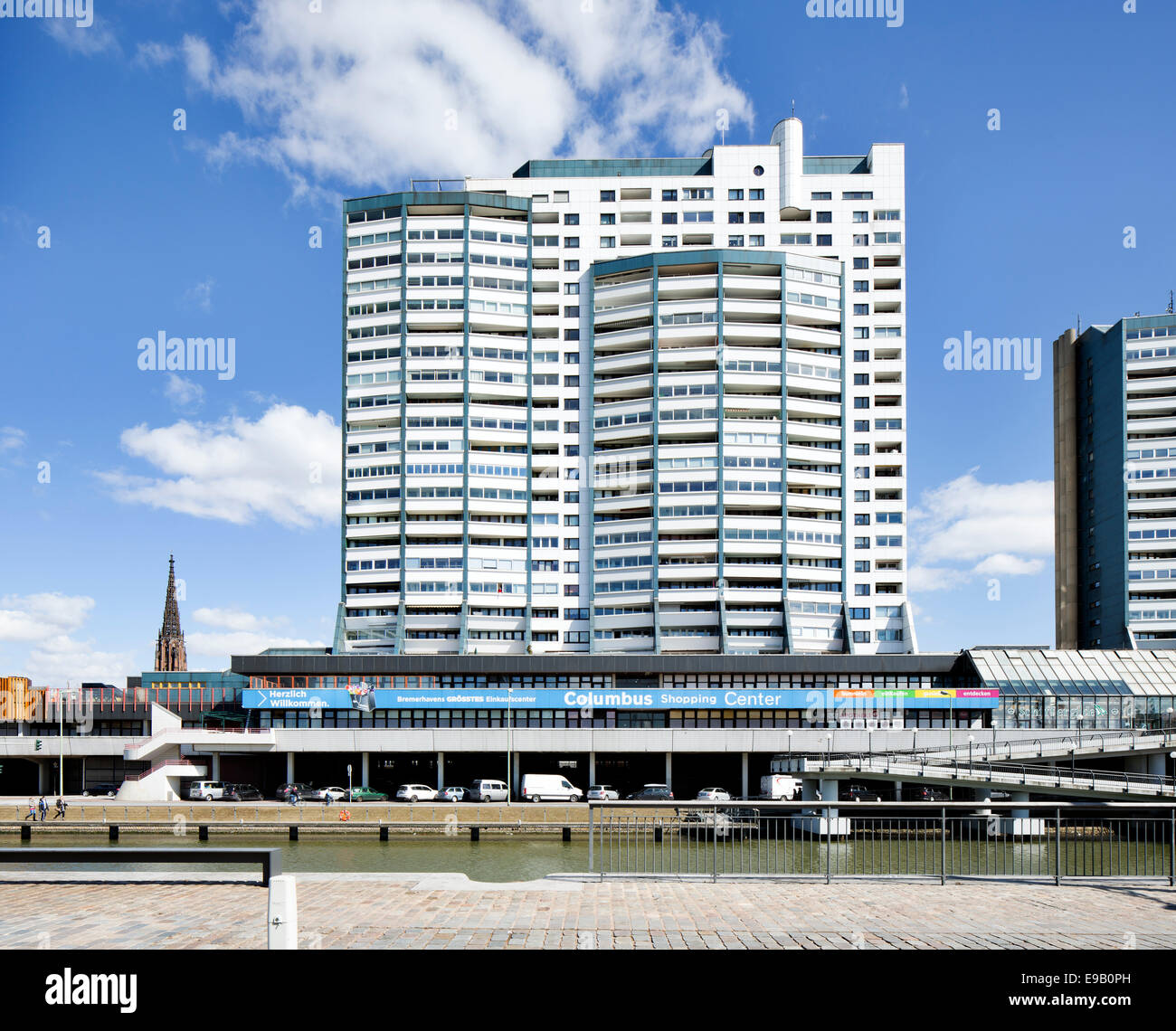 Columbus Centre commercial et de la construction résidentielle, Alten Hafen port, Bremerhaven, Brême, Allemagne Banque D'Images