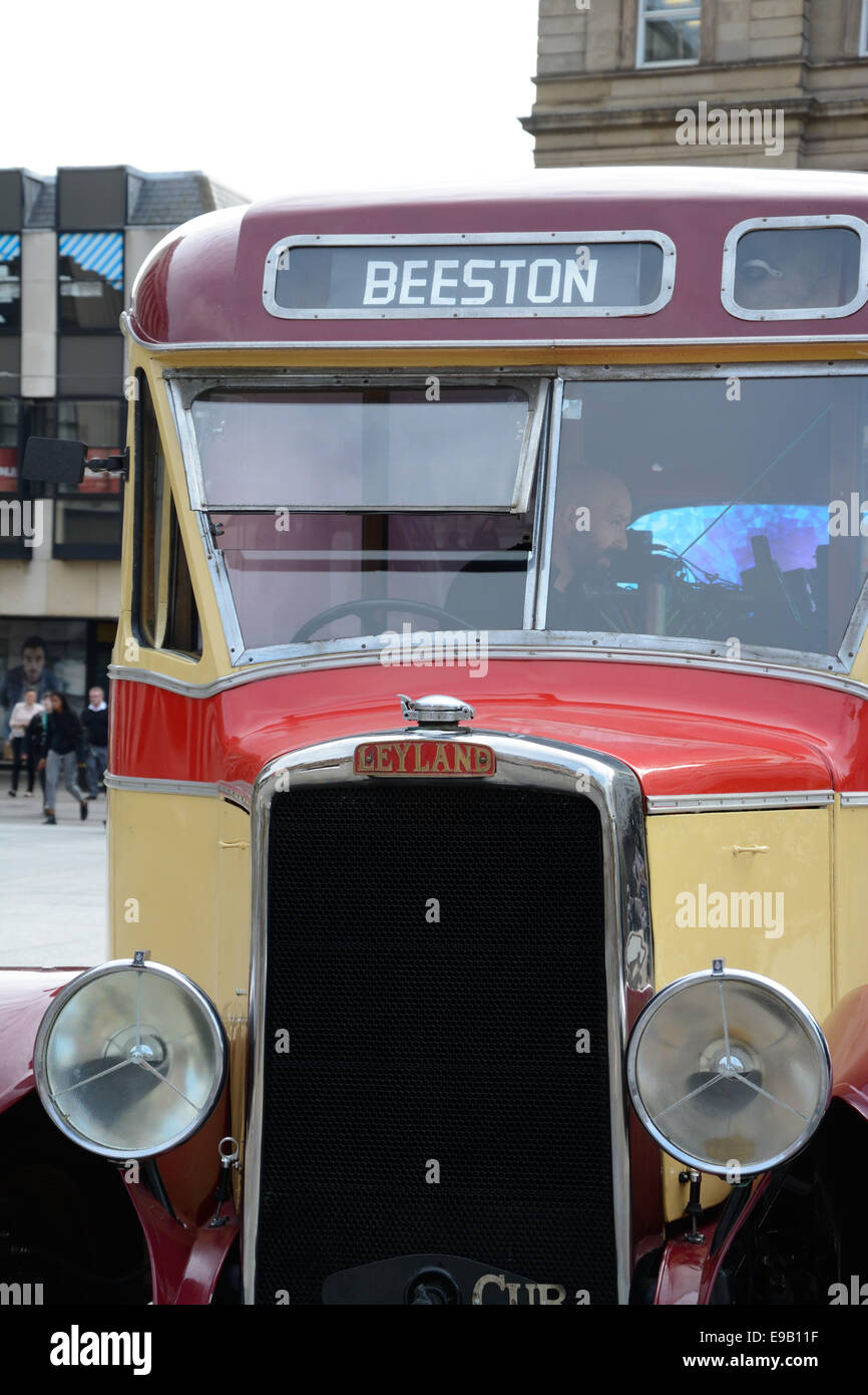 Vieux bus Leyland, années 1950, Nottingham, Angleterre. Banque D'Images